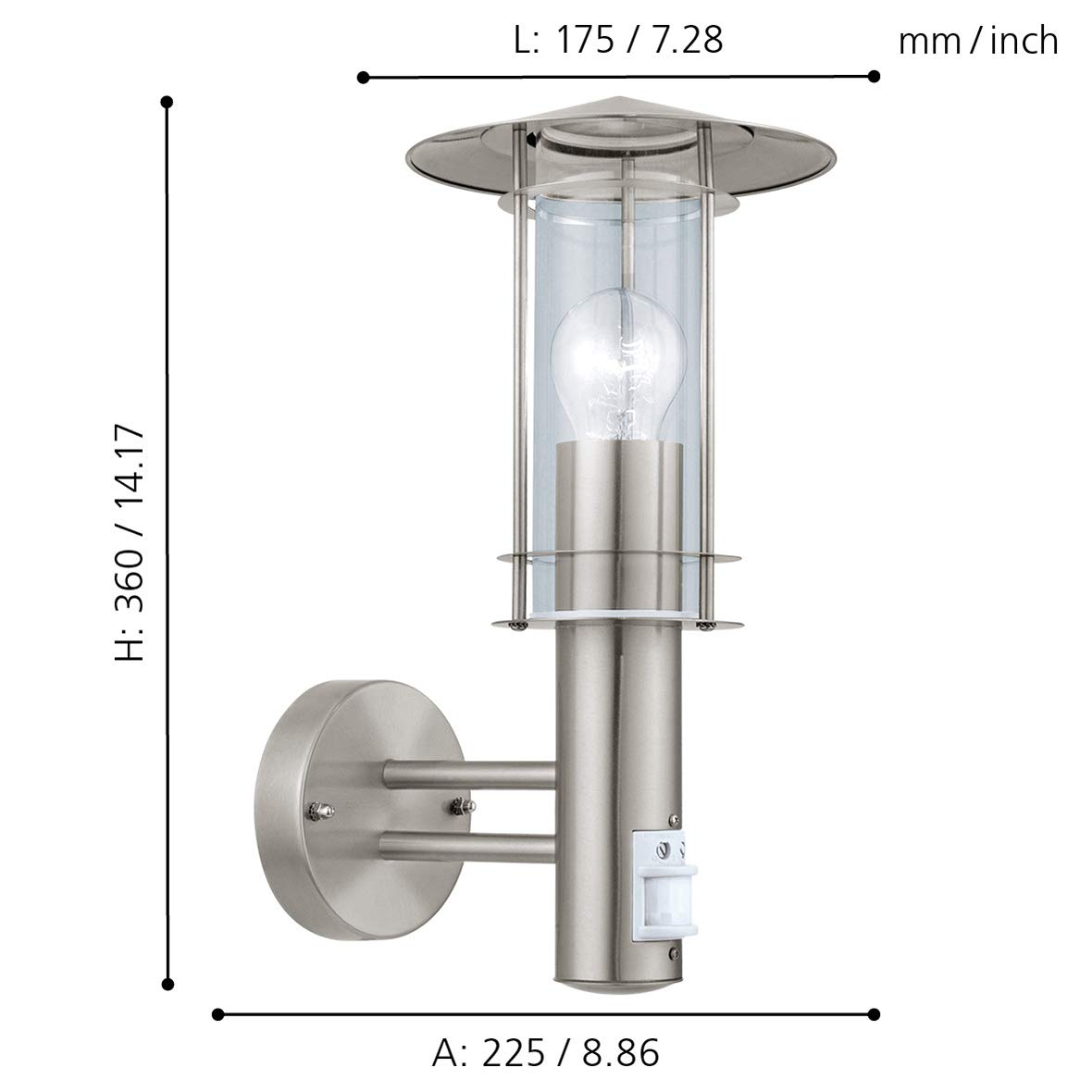 eglo-lisio-au-en-wandlampe-edelstahl-mit-bewegungsmelder-e27-ip44 image 6
