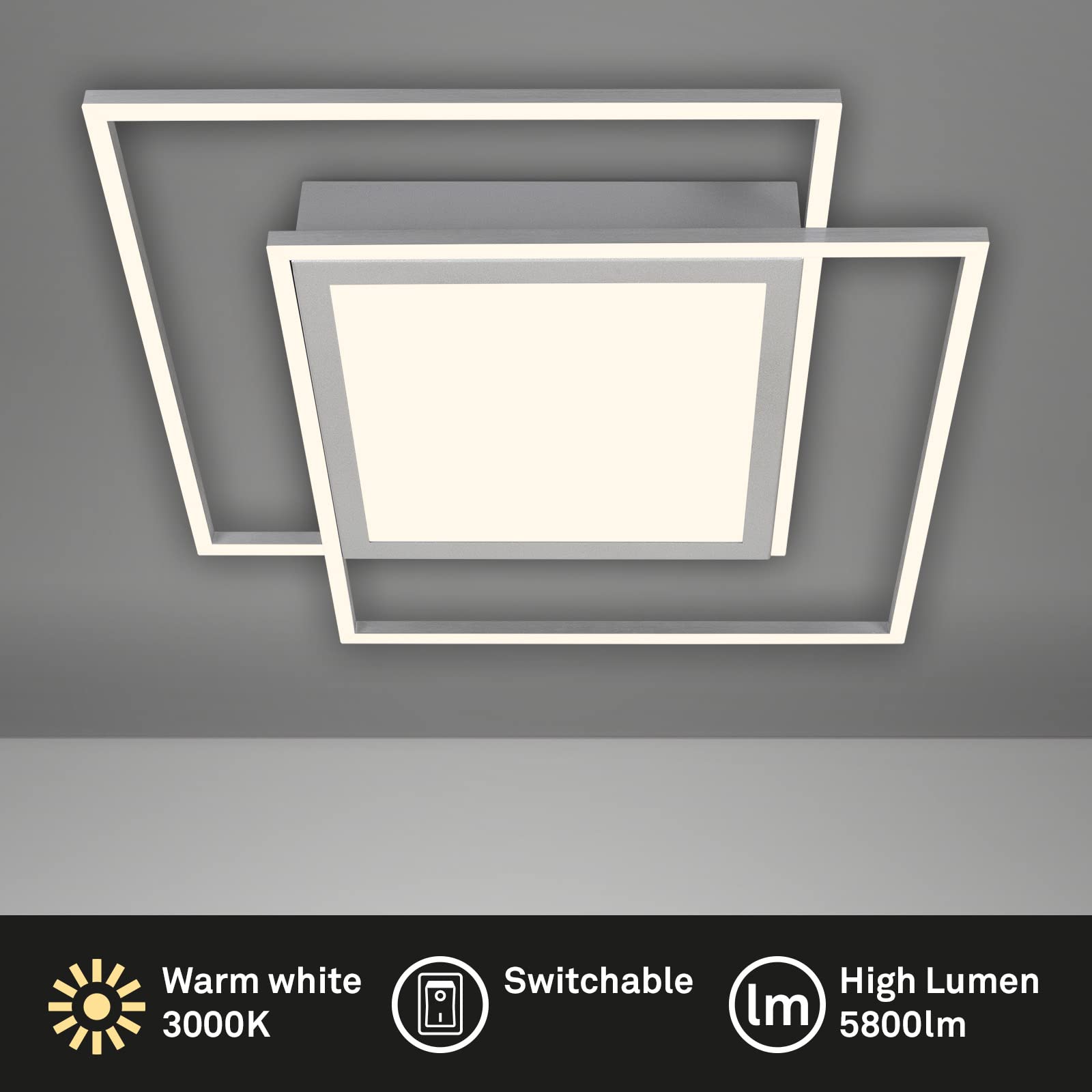 briloner-led-deckenleuchte-frame-mit-mittellicht-515x515-mm-5800-lumen-chrom-mat image 2