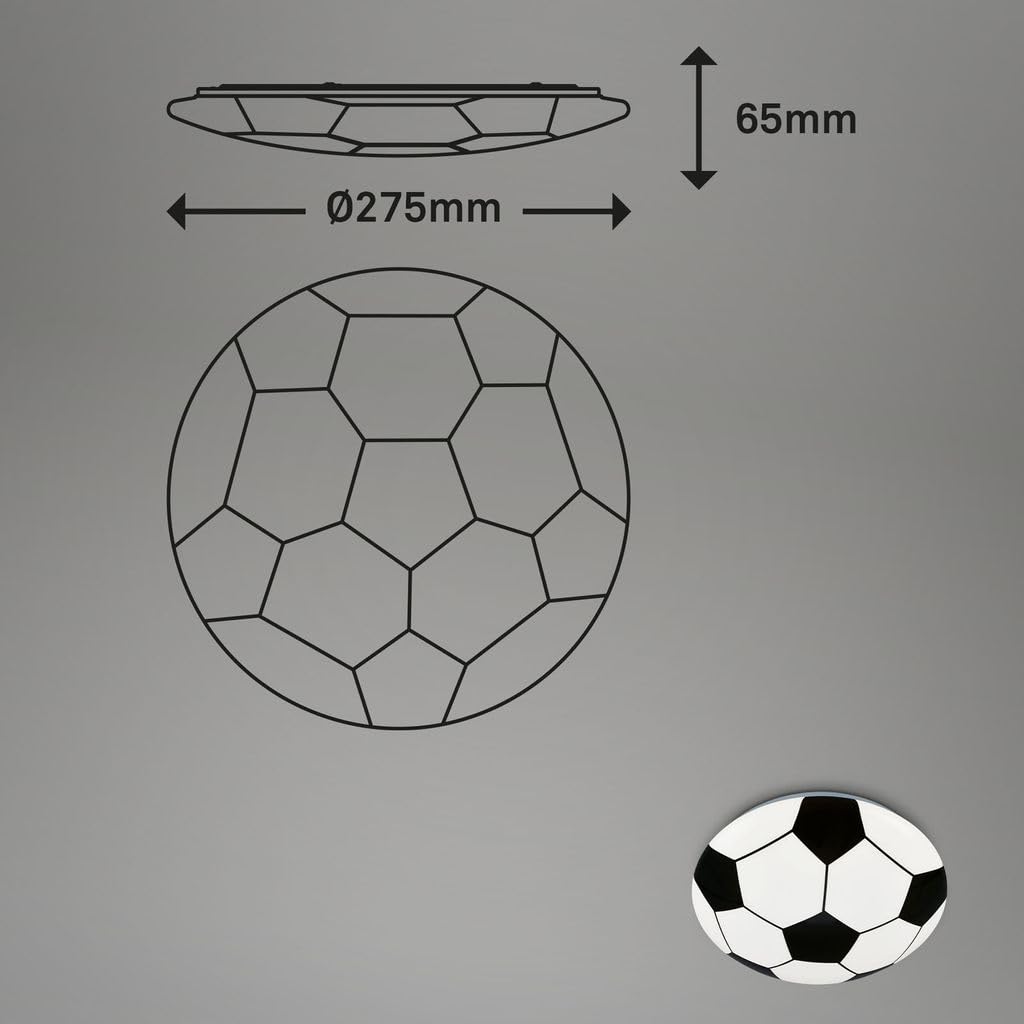 briloner-led-deckenlampe-fussballmotiv-12-watt-1300-lumen-4000k-27-5-x-6-5-cm-sc image 8
