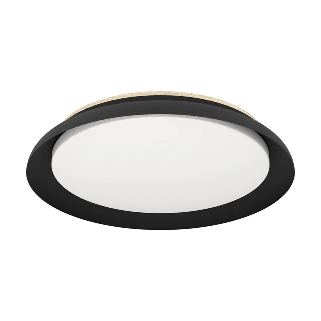eglo-penjamo-1-led-deckenleuchte-rund-46-5-cm-schwarz-eiche image 1