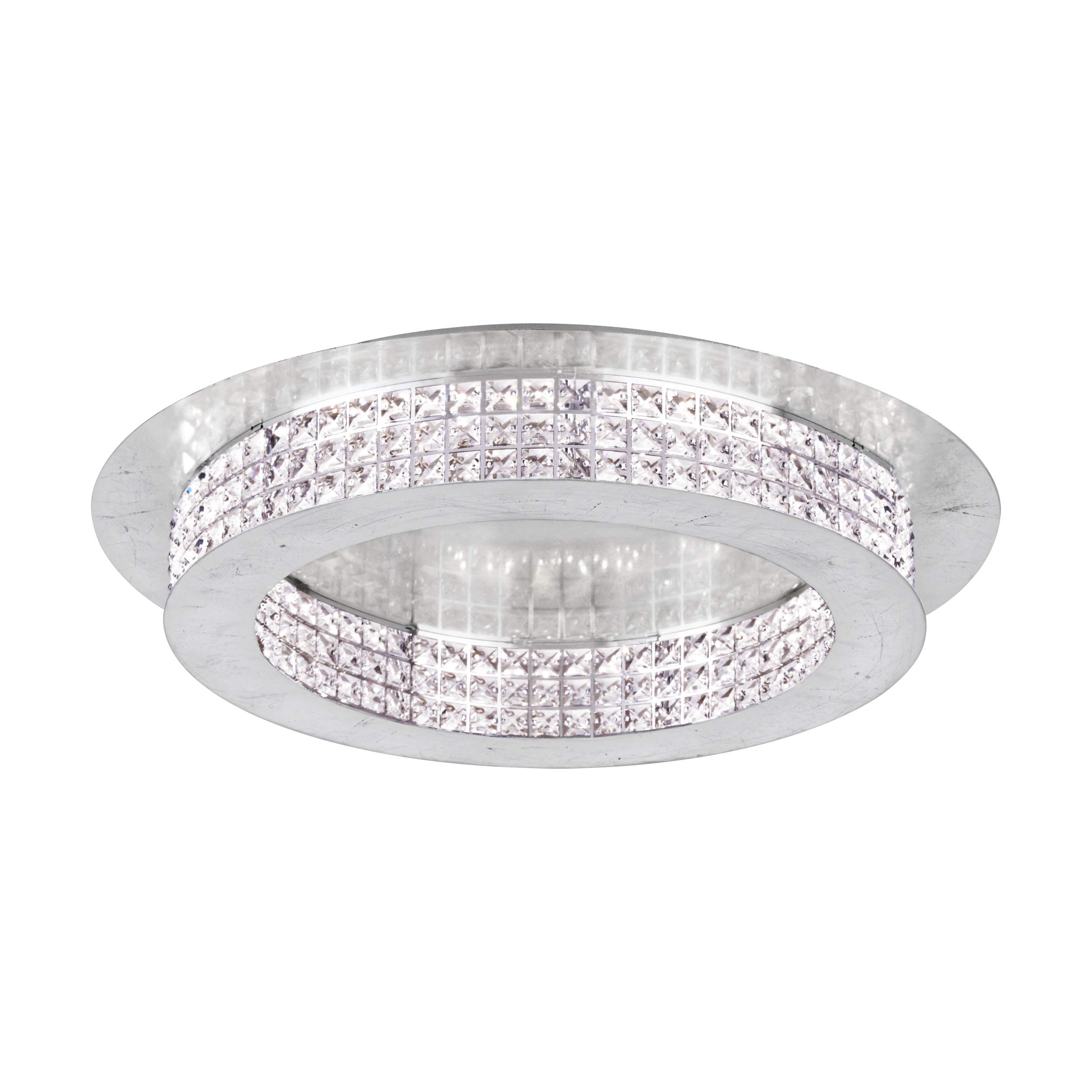 eglo-principe-led-deckenlampe-70-cm-dimmbar-stahl-silber-brillantglas-klar image 2