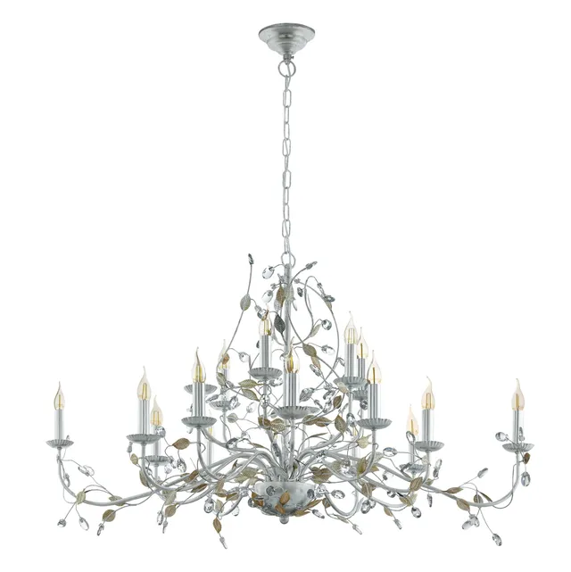eglo-flitwick-1-pendelleuchte-15-flammig-vintage-kristall-silber-e14-120-cm image 1