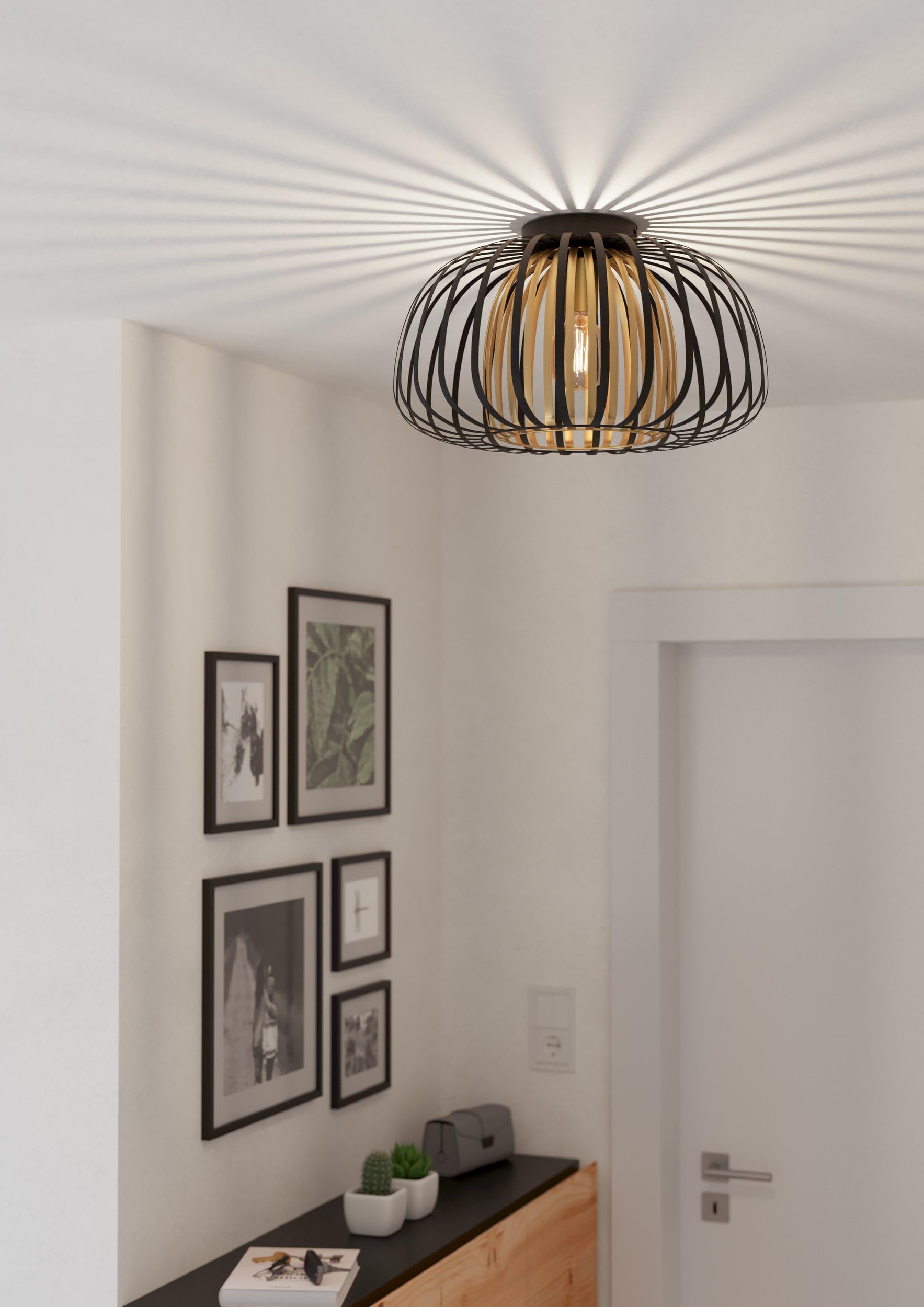 eglo-encinitos-deckenlampe-1-flammig-45-cm-schwarz-messing-e27 image 3