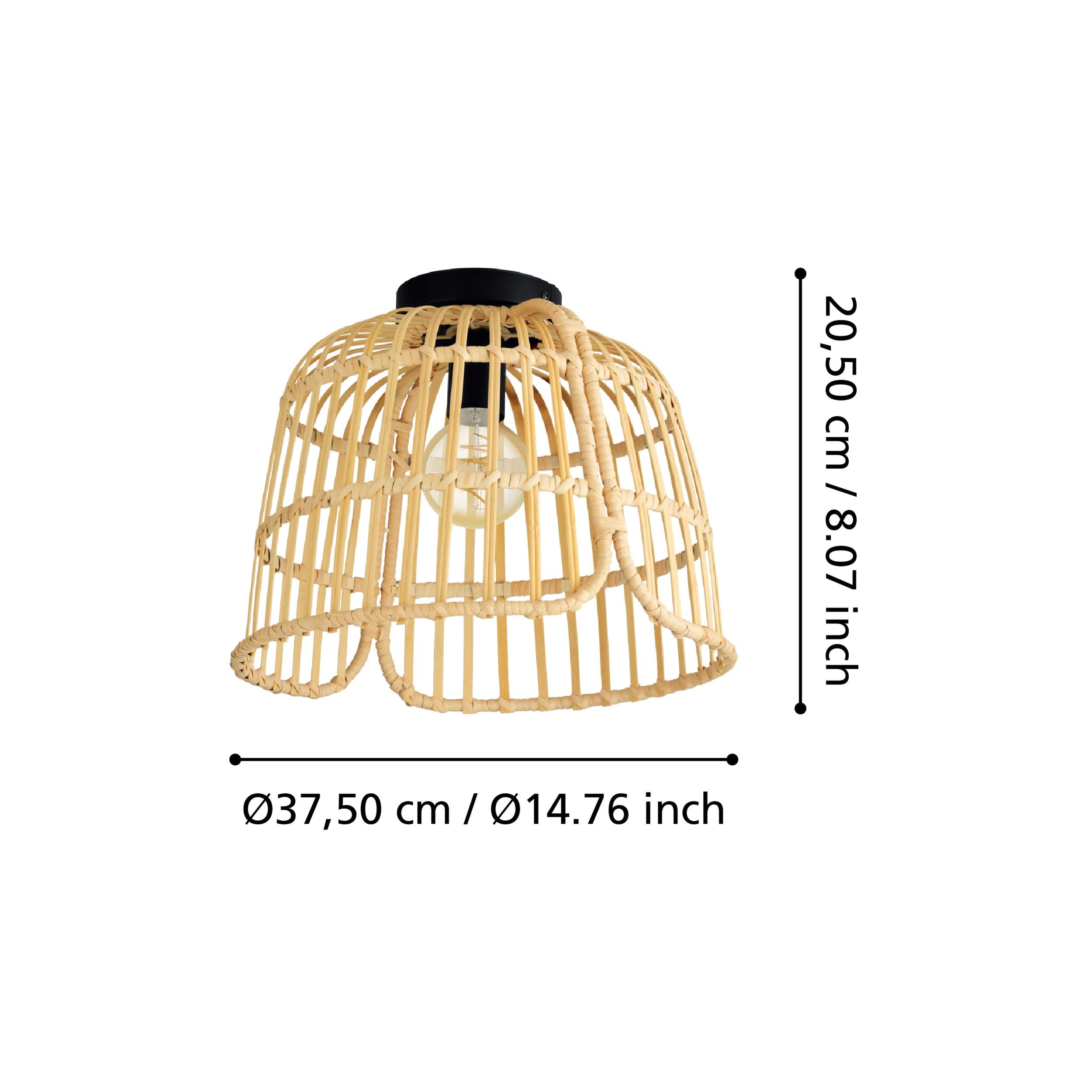 eglo-glyneath-deckenleuchte-boho-rattan-37-5-cm-schwarz-e27 image 3