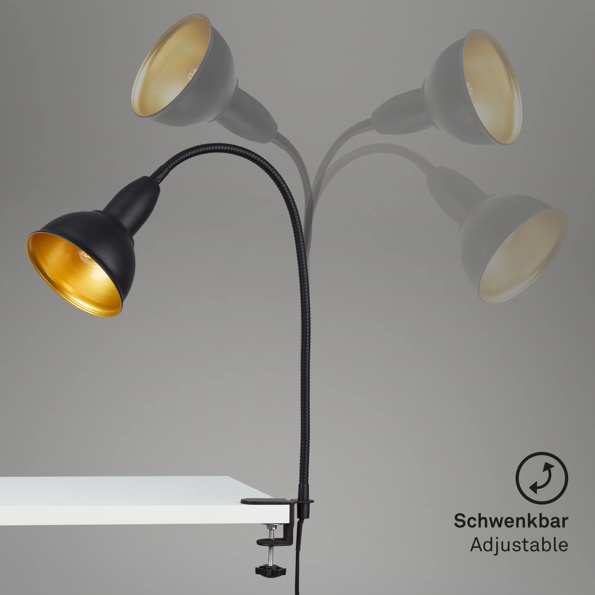 briloner-retro-klemmleuchte-mit-flexarm-e14-schwarz-gold image 3