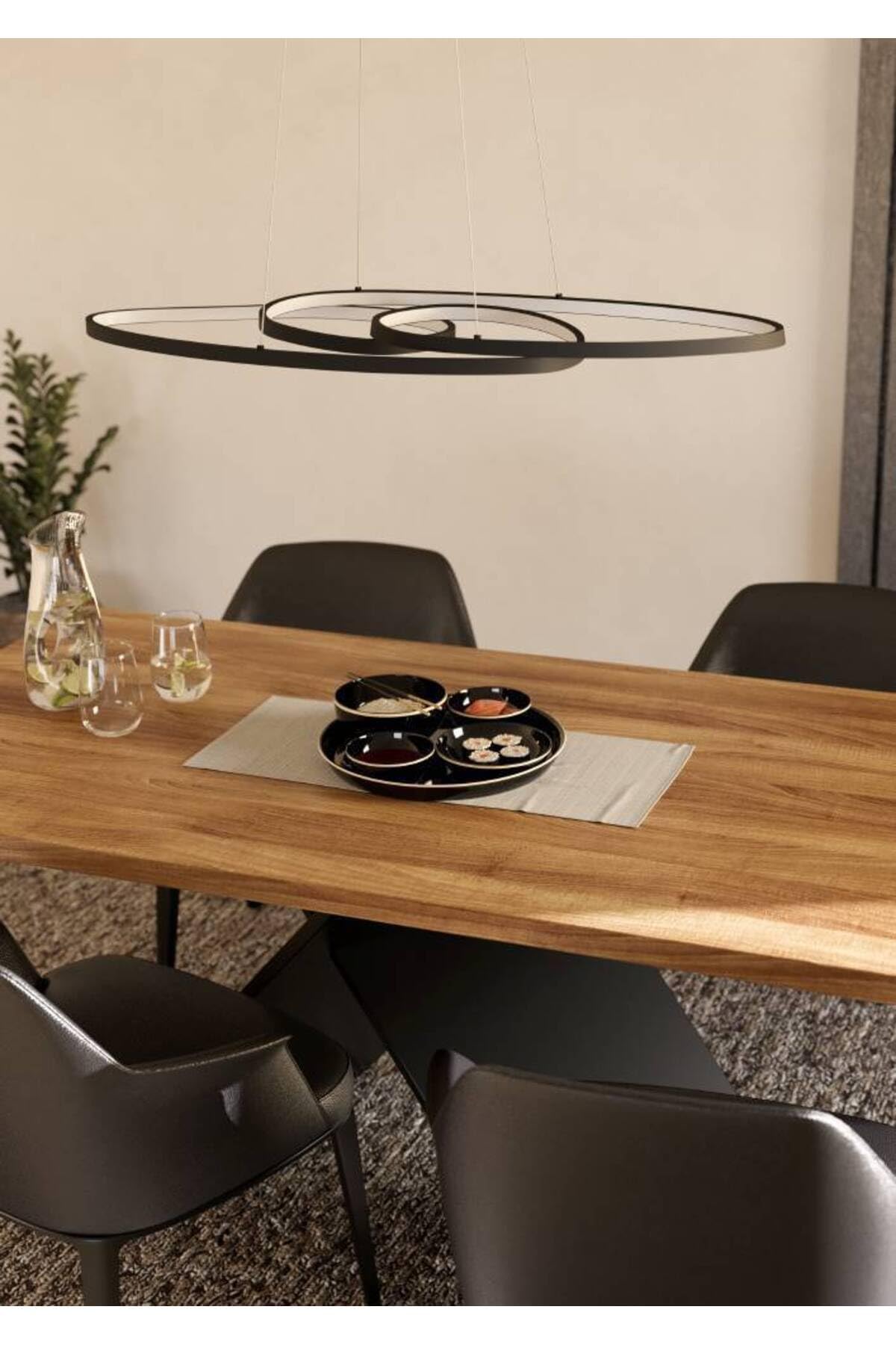 eglo-gianella-led-h-ngelampe-100-cm-pendelleuchte-schwarz-wei-4400-lm-dimmbar image 2