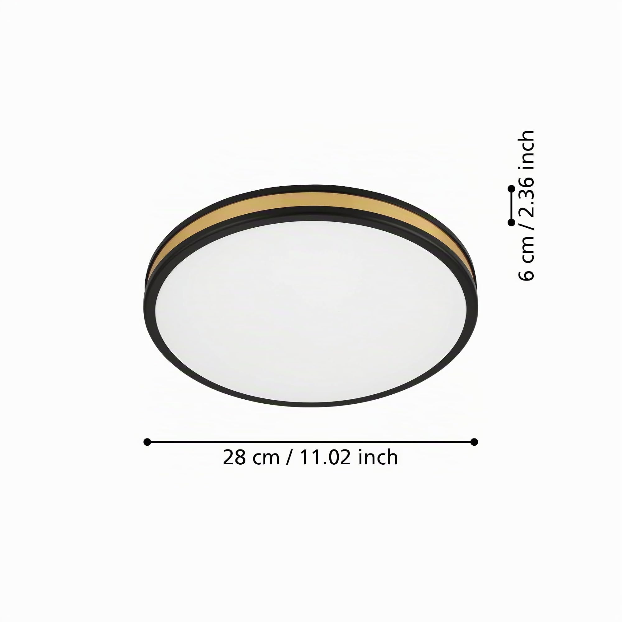 eglo-pescaito-led-decken-und-wandleuchte-28-cm-schwarz-gold-3000k image 6