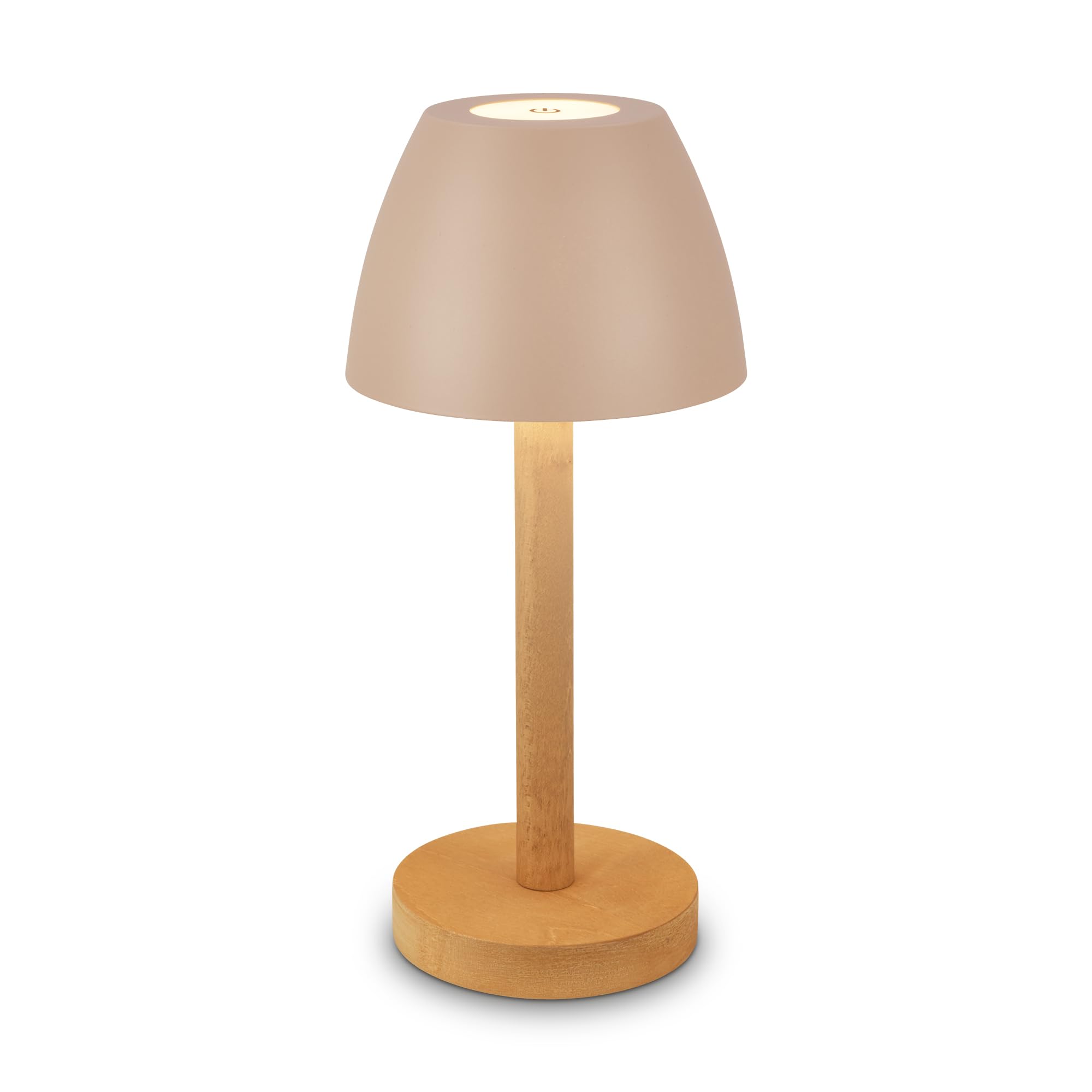 briloner-led-tischlampe-kabellos-ip44-touch-dimmbar-akku-beige-holz-13-5x30cm image 1