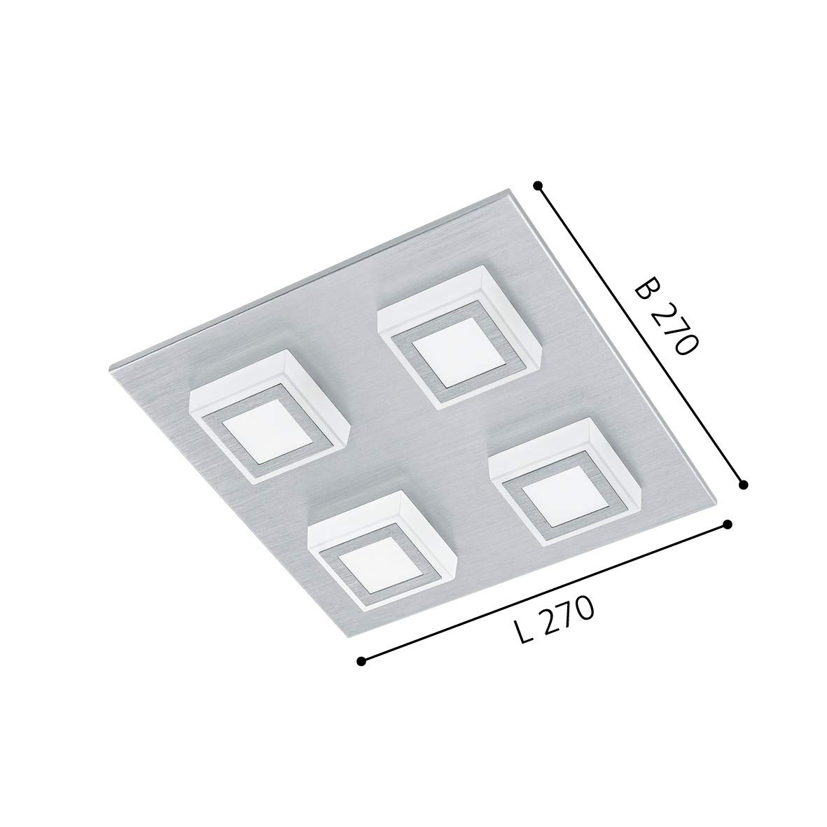 eglo-masiano-led-deckenleuchte-4-flammig-eckig-27-x-27-cm-wei-alu-warmwei image 2