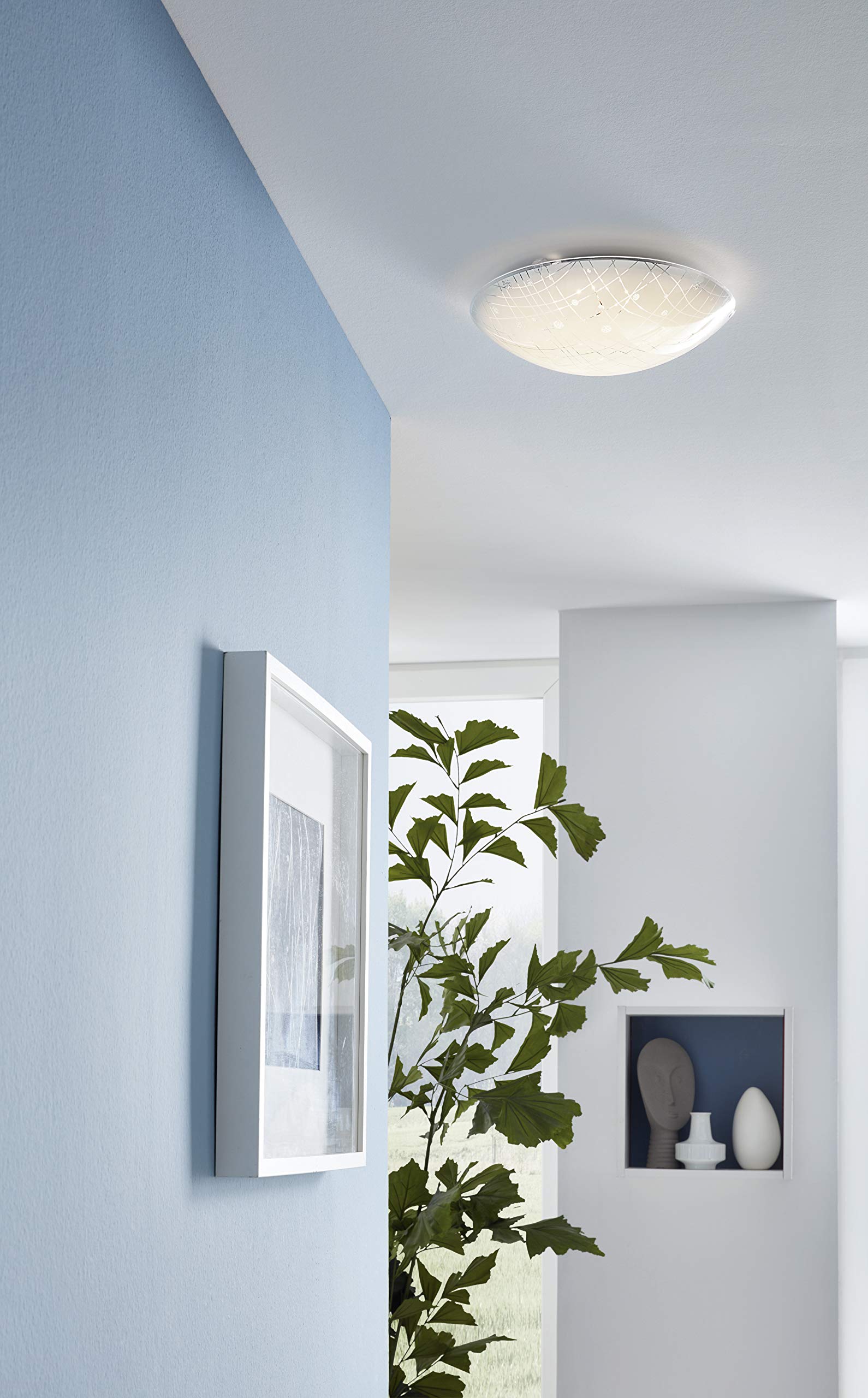 eglo-vereda-led-deckenleuchte-31-5-cm-wei-glas-granille-kristalle image 3