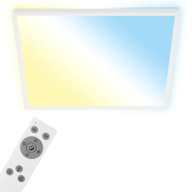 briloner-smart-home-led-deckenlampe-flach-42x42-cm-wei-mit-alexa-fernbedienung-u image 1