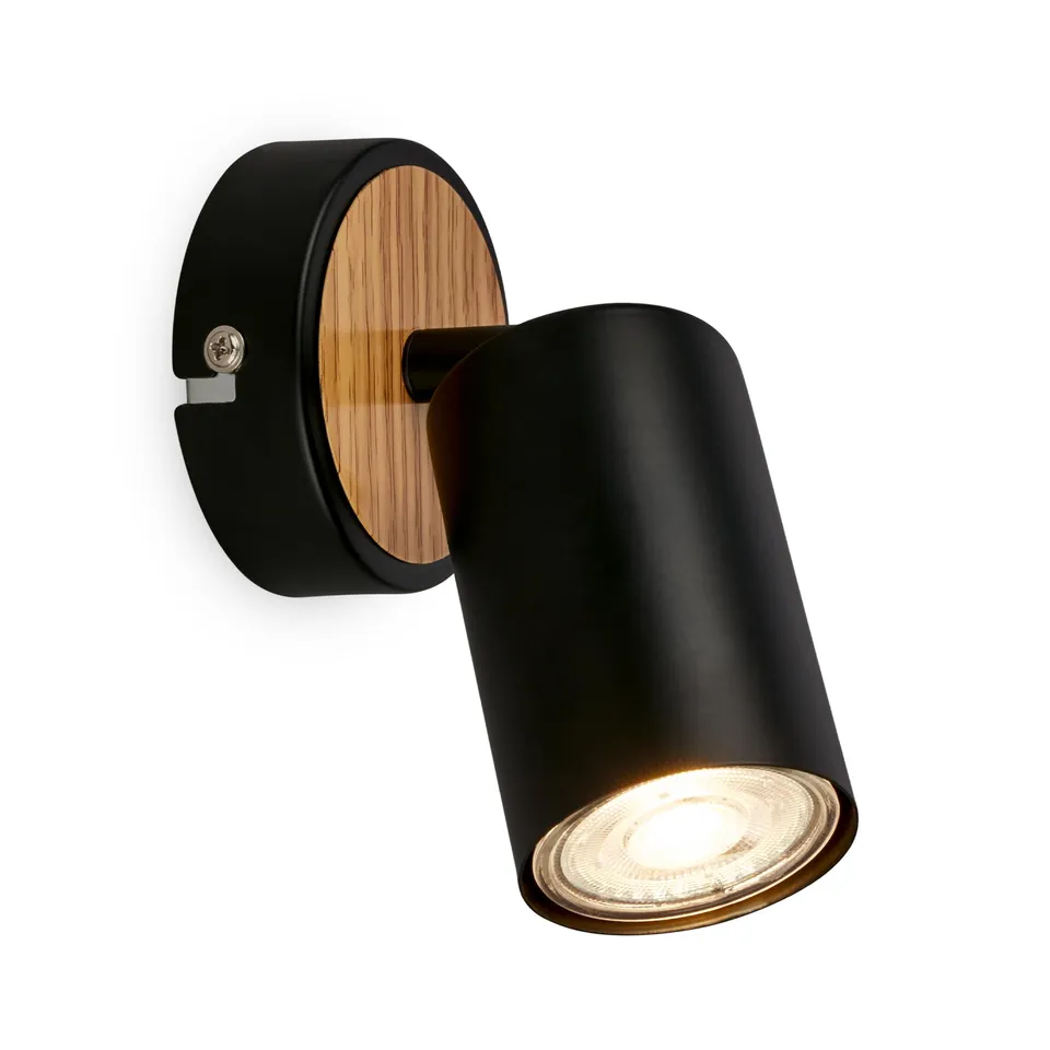 briloner-wandleuchte-schwenkbar-gu10-max-9w-8x15-5-cm-schwarz-holz image 1