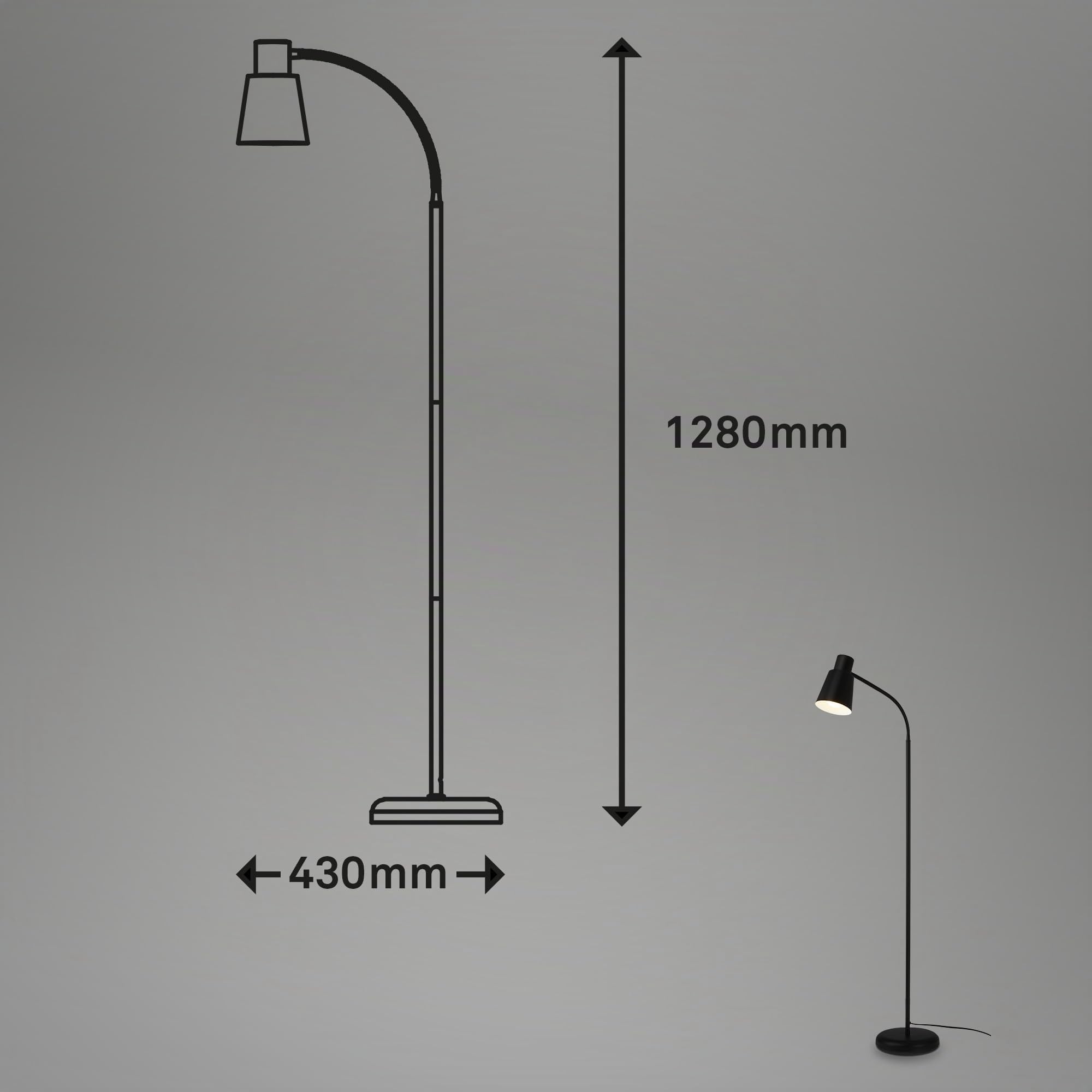 briloner-stehlampe-schwenkbar-schwarz-128x21x43-cm-e27-fu-taster image 7