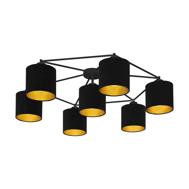 eglo-staiti-deckenlampe-7-flammig-schwarz-gold-textil-84-cm-e27 image 1