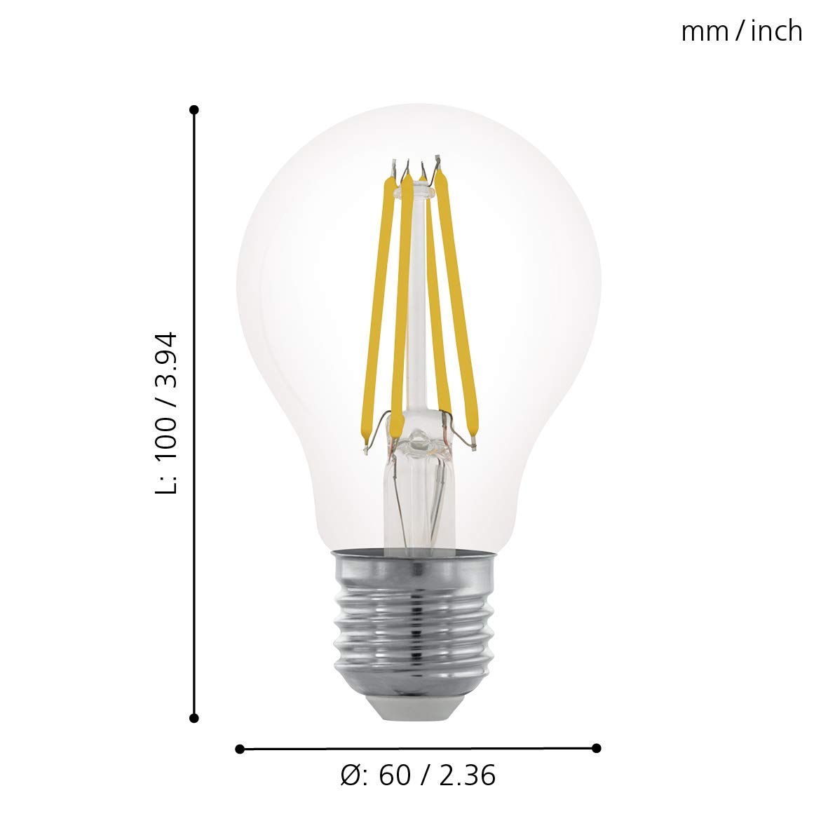 eglo-led-e27-filament-gl-hbirne-a60-6w-806lm-warmwei-dimmbar image 2