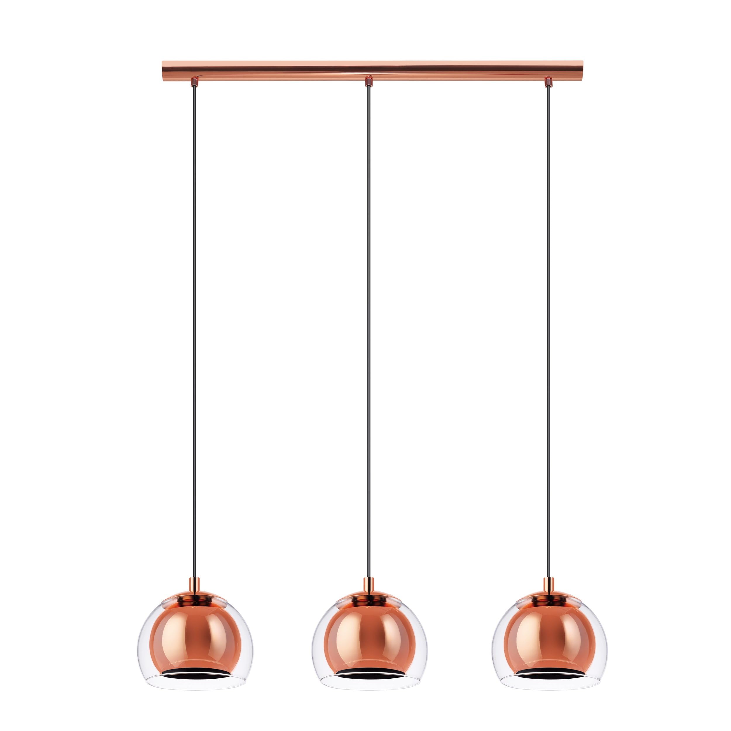 eglo-rocamar-pendelleuchte-3-flammig-h-ngelampe-metall-kupfer-glas-klar-e27 image 2