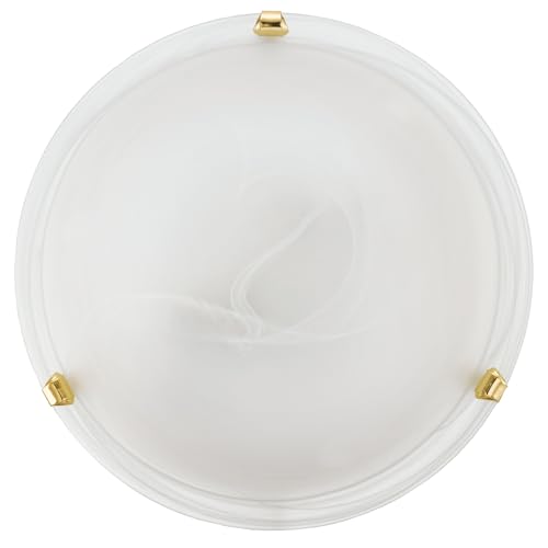 eglo-led-deckenlampe-30-cm-messing-alabasterglas-warmwei-950lm image 2