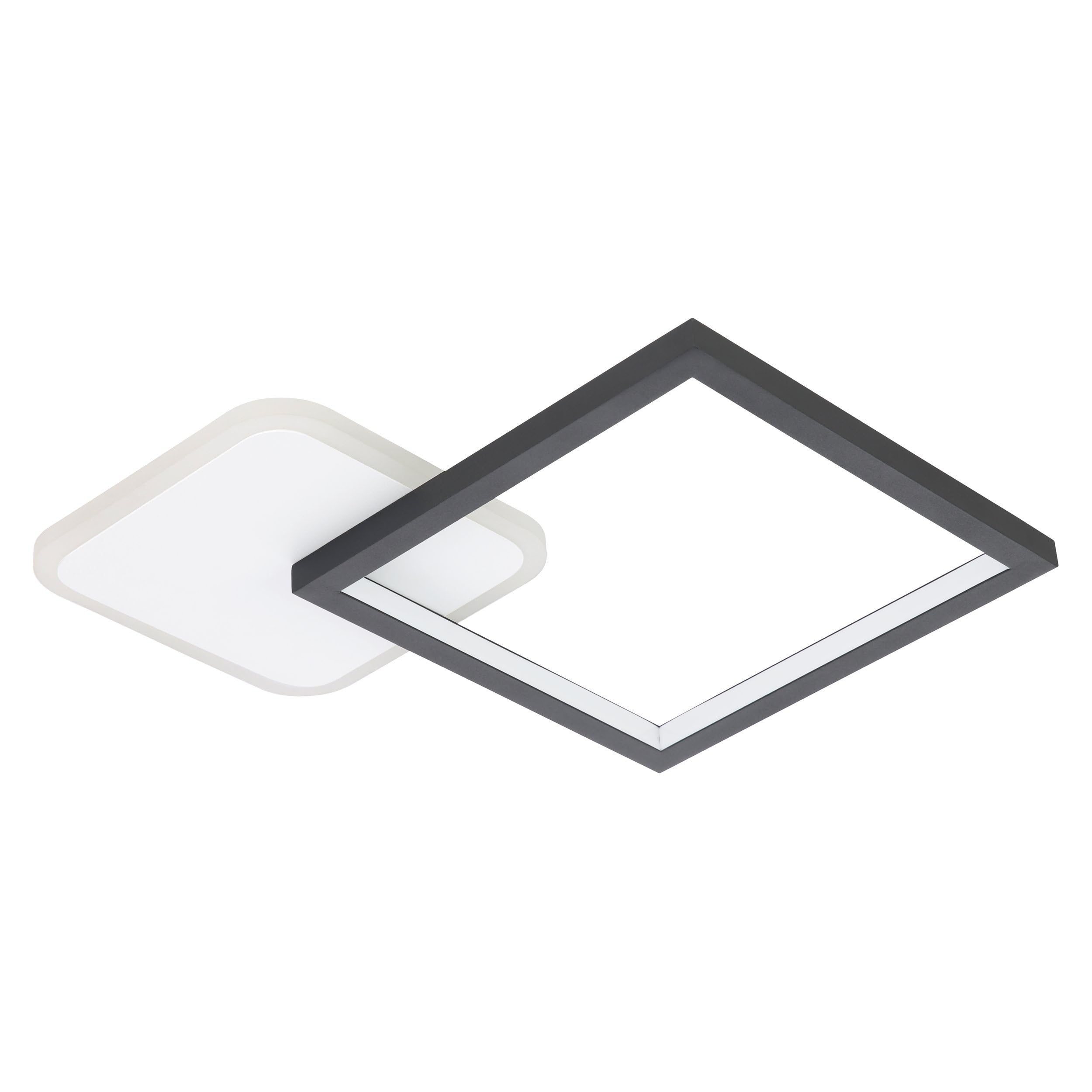 eglo-gafares-dimmbare-led-deckenleuchte-33x33cm-mit-fernbedienung-wei-schwarz image 1