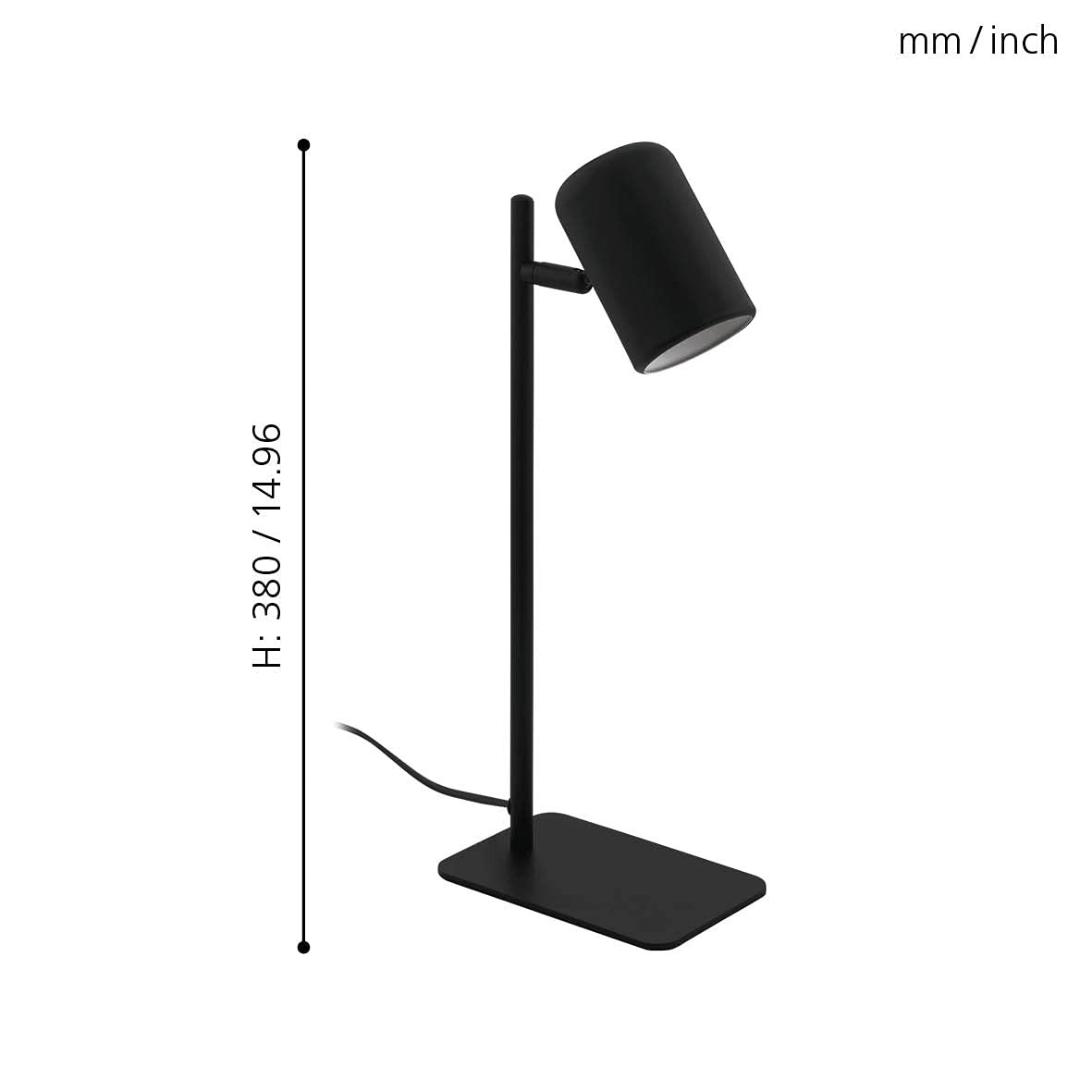 eglo-ceppino-led-tischlampe-gu10-schwarz-schwenkbar-38-cm image 7