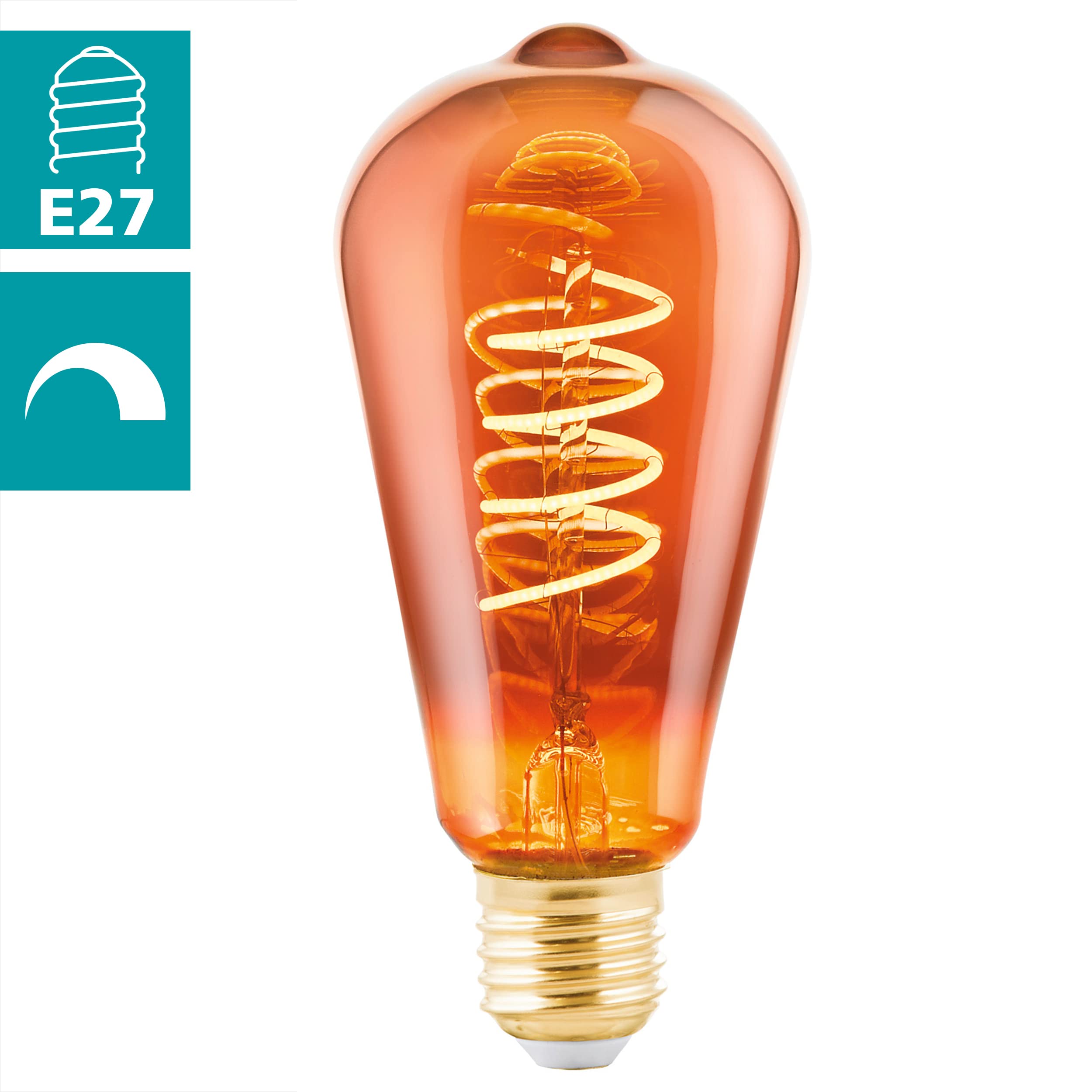 eglo-e27-vintage-led-spiral-kupfer-st64-dimmbar-2000k image 2