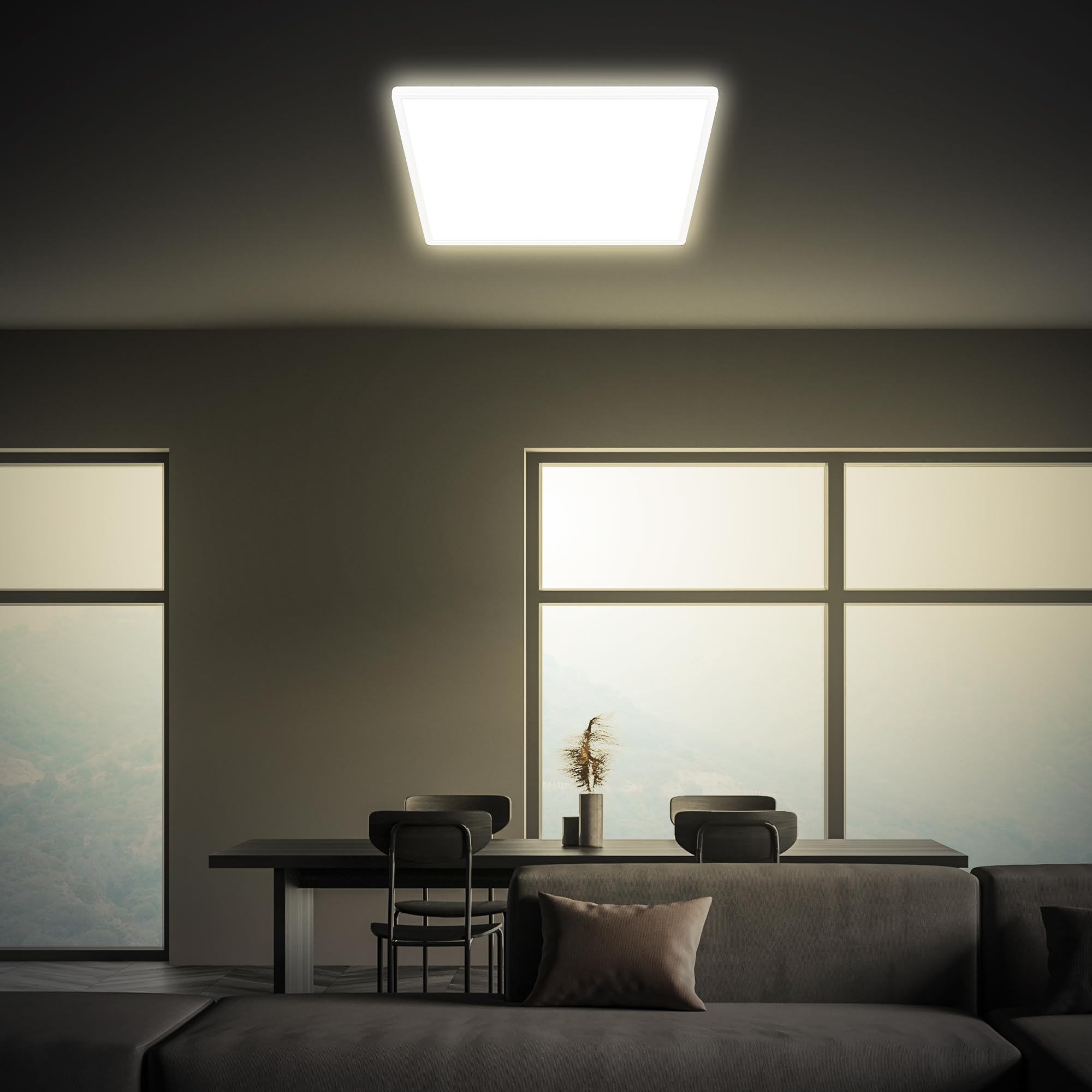 briloner-slim-led-deckenlampe-56x56x3-cm-neutralwei-mit-indirektem-licht-wei image 3