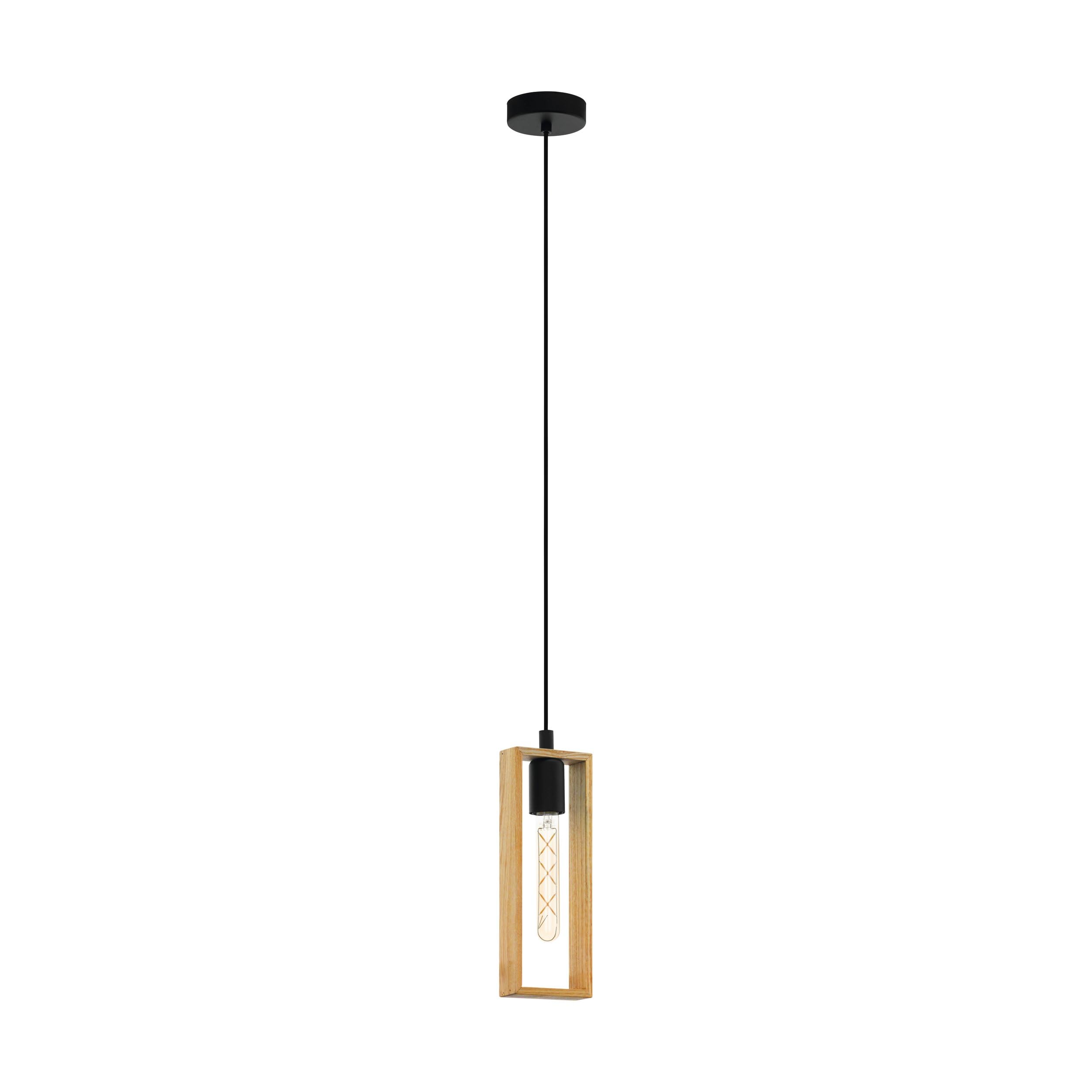 eglo-littleton-pendellampe-vintage-industrial-stahl-holz-e27-schwarz-braun-fsc image 4