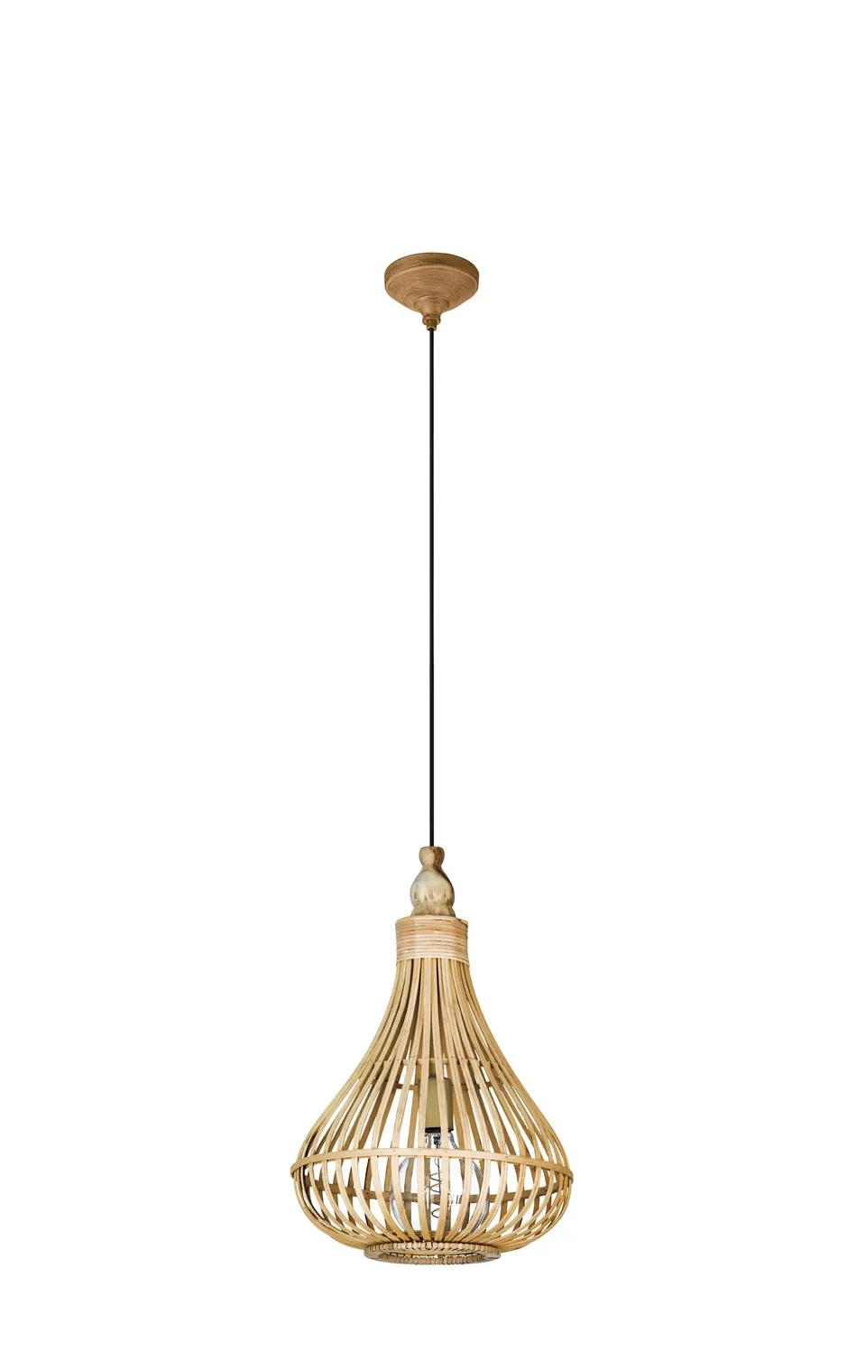 eglo-pendelleuchte-amsfield-35cm-vintage-holz-natur-boho-h-ngelampe-e27-stahl image 1