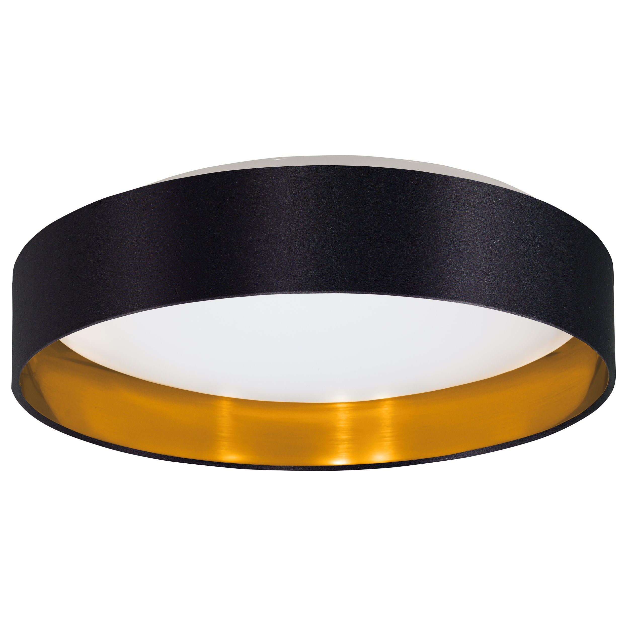 eglo-maserlo-2-led-deckenlampe-38-cm-textil-schwarz-gold-warmwei image 1