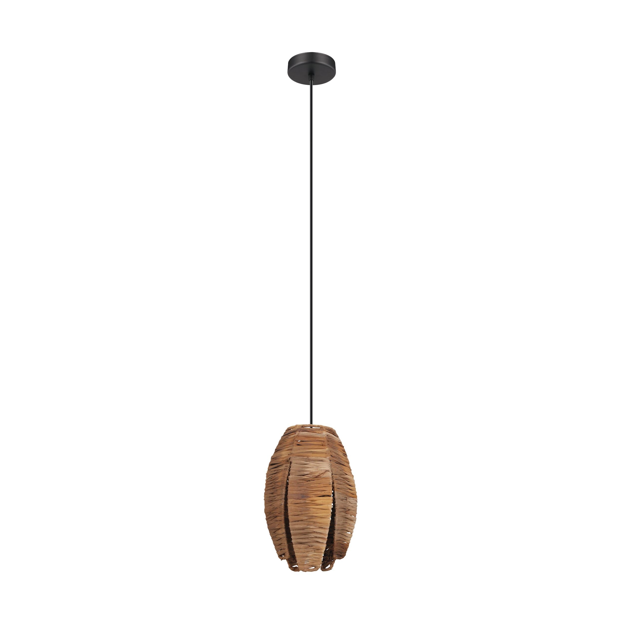 eglo-mongu-1-pendelleuchte-18-cm-bast-natur-schwarz-e27 image 1