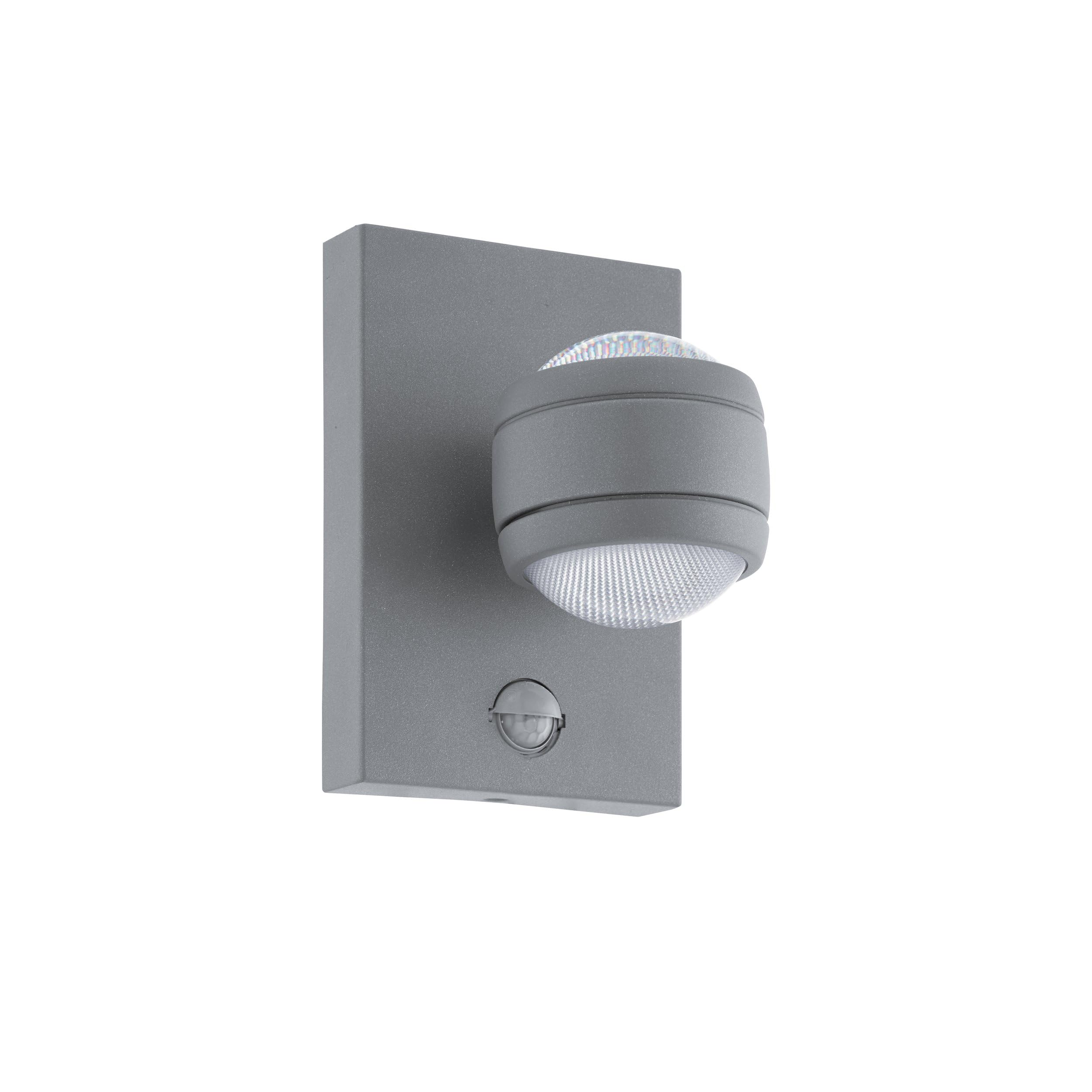 eglo-led-au-en-wandleuchte-sesimba-1-mit-bewegungsmelder-ip44-schwarz image 1