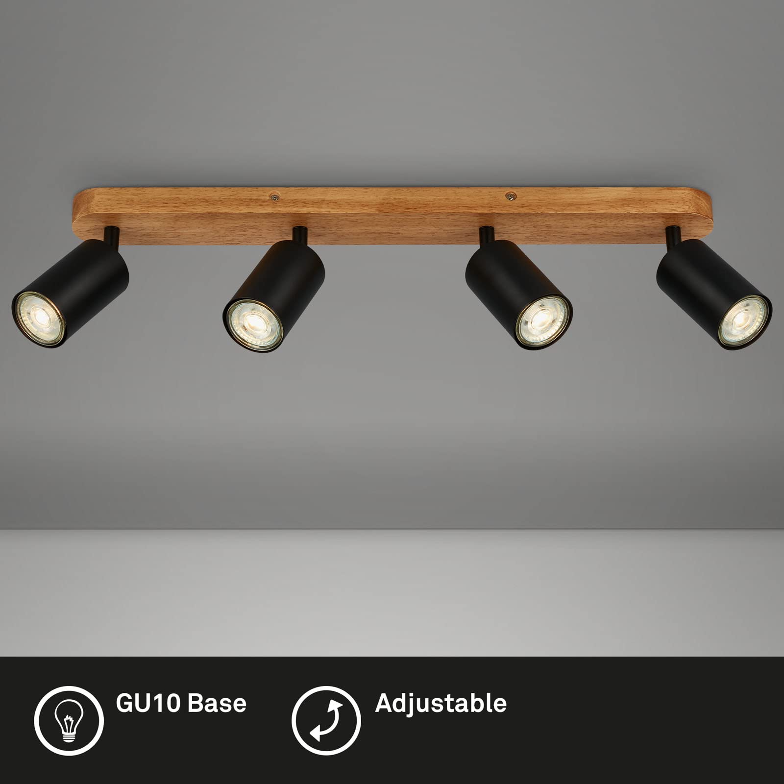 briloner-deckenlampe-vintage-4-flammig-gu10-55x6x8-5-cm-schwarz-mit-holz image 2