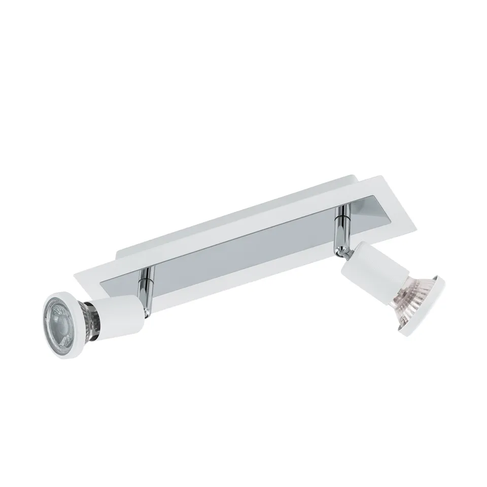 eglo-sarria-2-flammige-led-deckenleuchte-wei-chrom-gu10-schwenkbar image 1