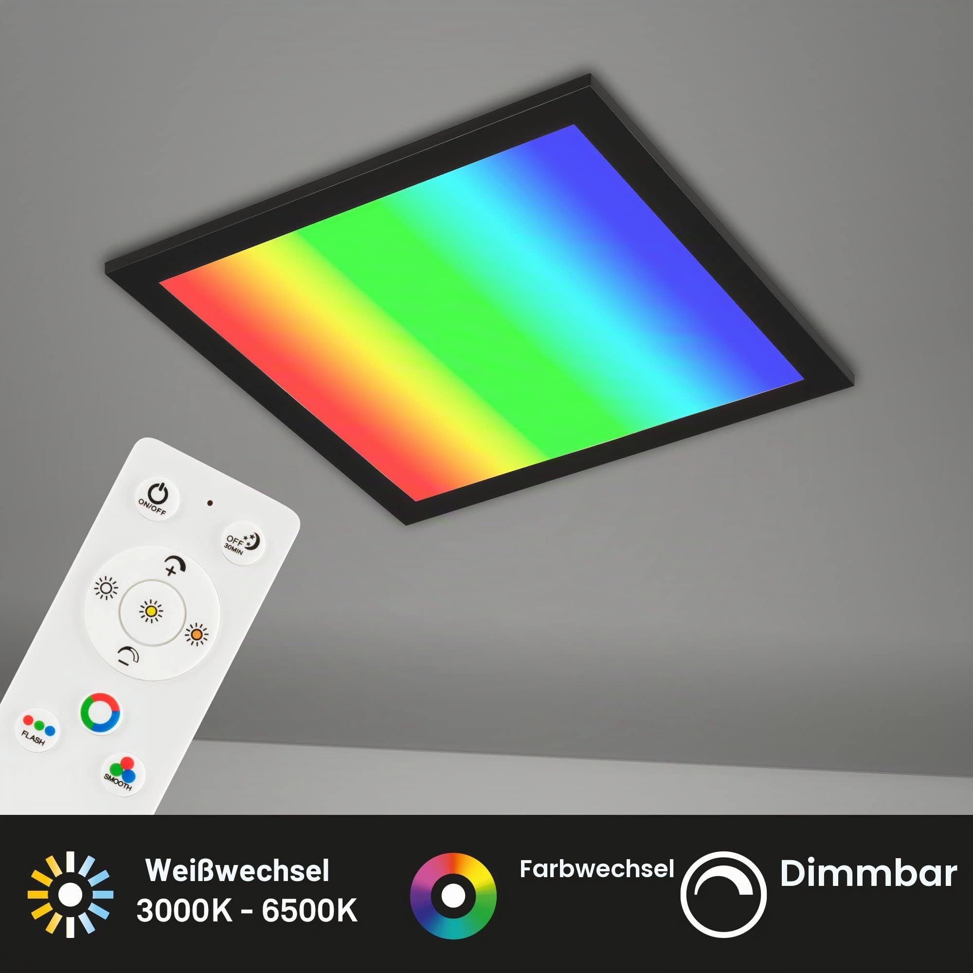 briloner-led-deckenlampe-flach-29-6x29-6x5-8-cm-mit-fernbedienung-rgb-cct-schwar image 2