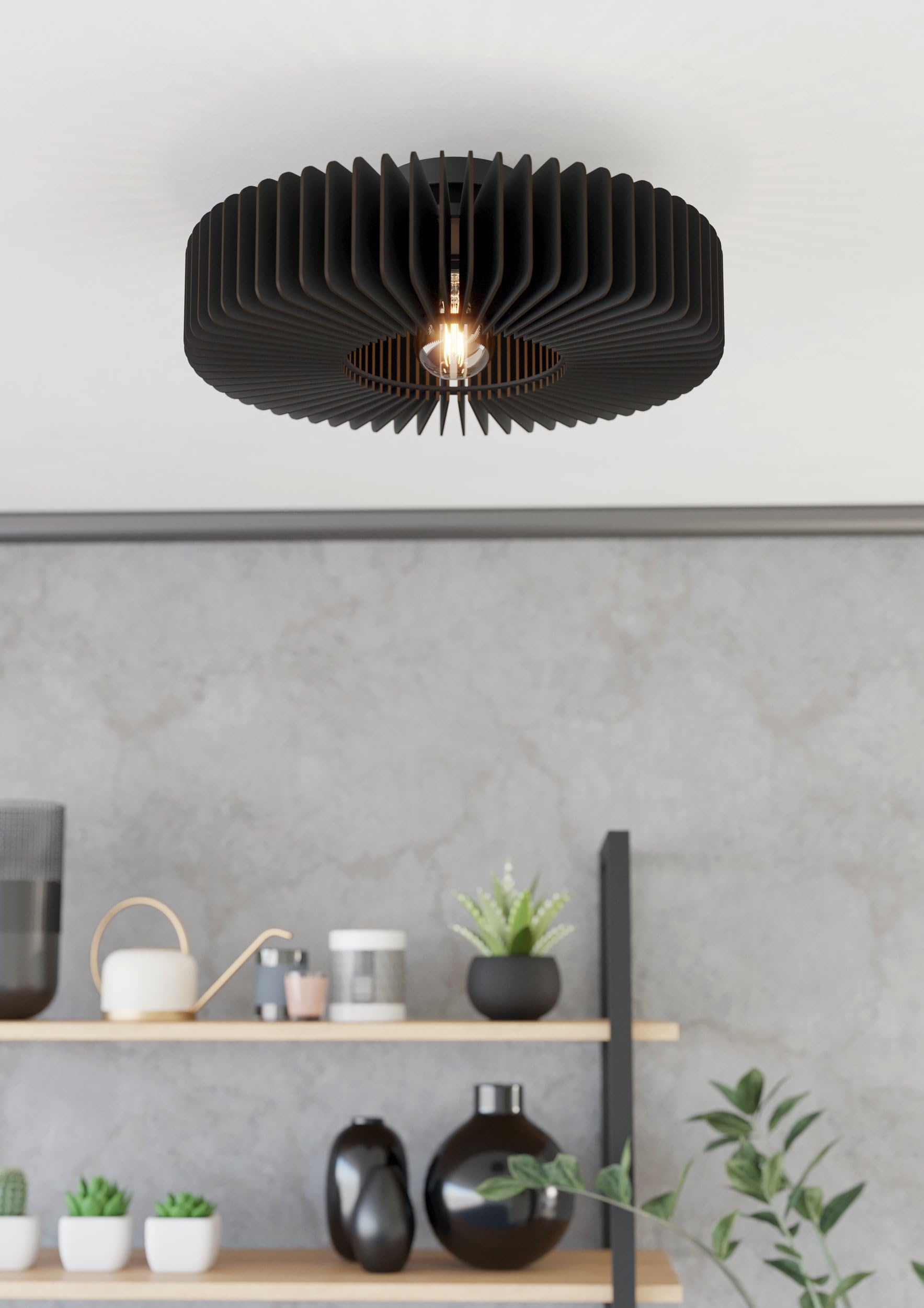 eglo-palombaia-deckenlampe-rund-50-cm-skandi-holz-lamellen-schwarz image 3