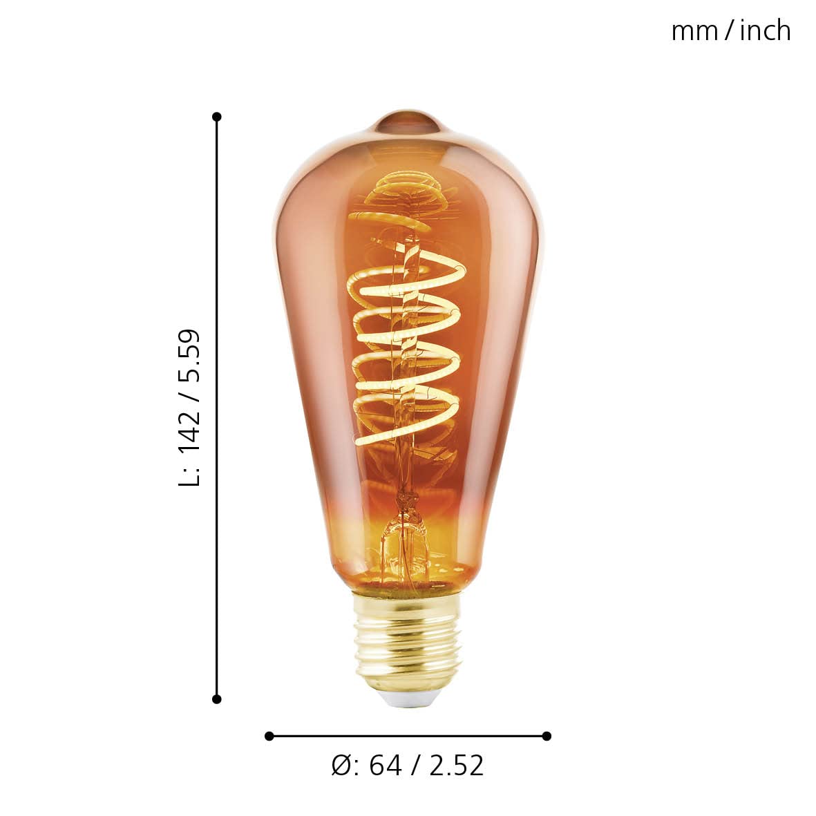 eglo-e27-vintage-led-spiral-kupfer-st64-dimmbar-2000k image 4