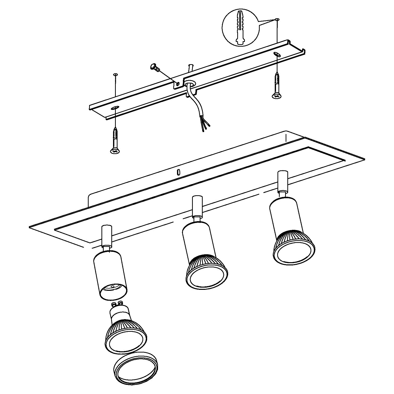 eglo-sarria-deckenlampe-3-flammig-wei-chrom-gu10-inkl-leuchtmittel image 6