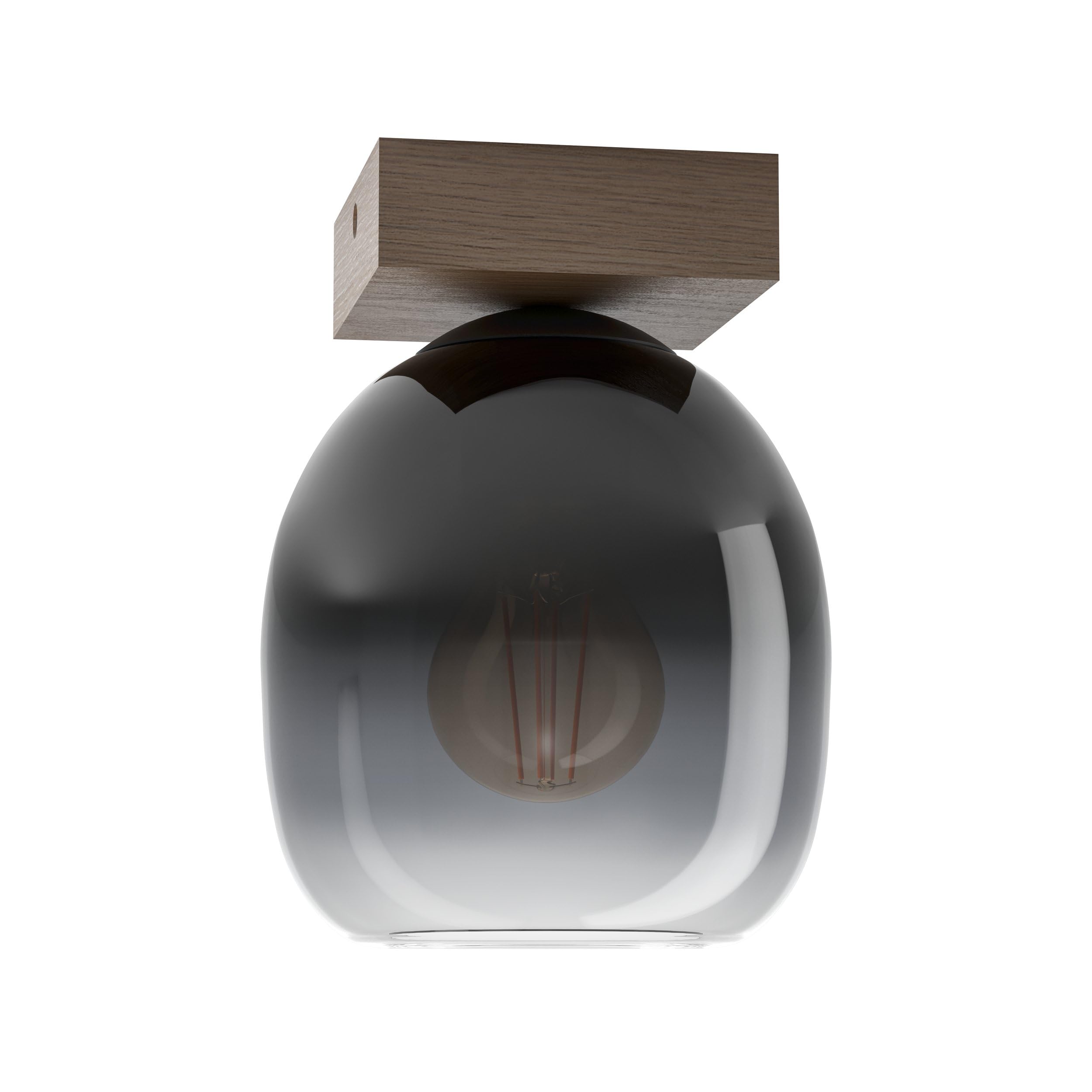 eglo-filago-deckenleuchte-holz-walnuss-braun-glas-schwarz-transparent-e27-14-5-c image 1