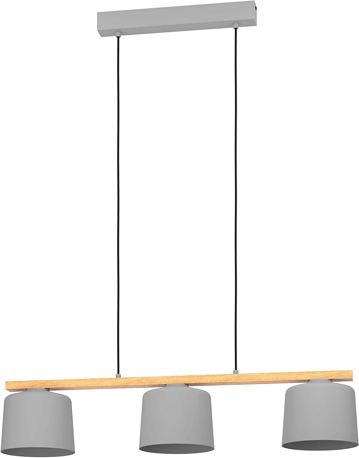 eglo-mariel-pendelleuchte-3-flammig-91-cm-grau-holz-textil-e27 image 1