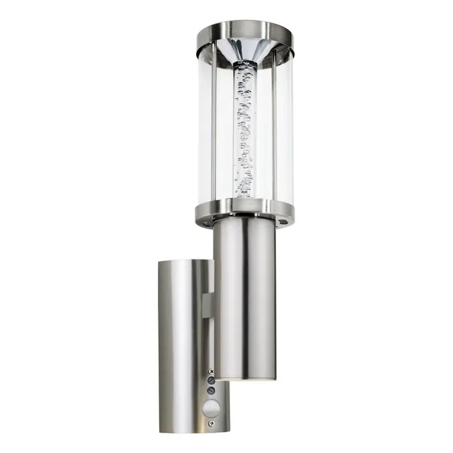 eglo-trono-stick-2-flammige-au-en-wandlampe-mit-bewegungsmelder-silber-gu10-ip44 image 1