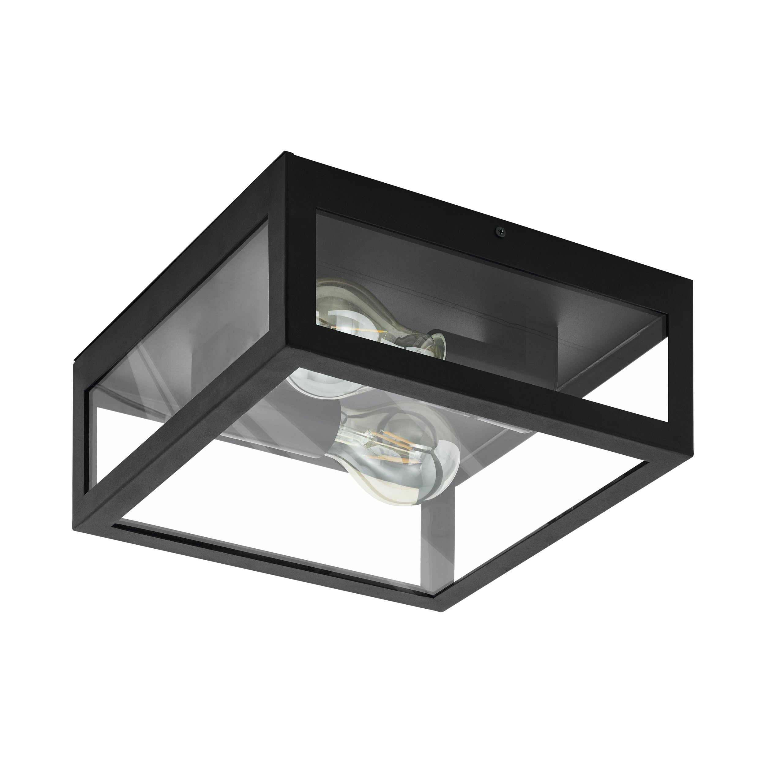 eglo-amezola-deckenleuchte-2-flammig-schwarz-klar-e27-ip44 image 1