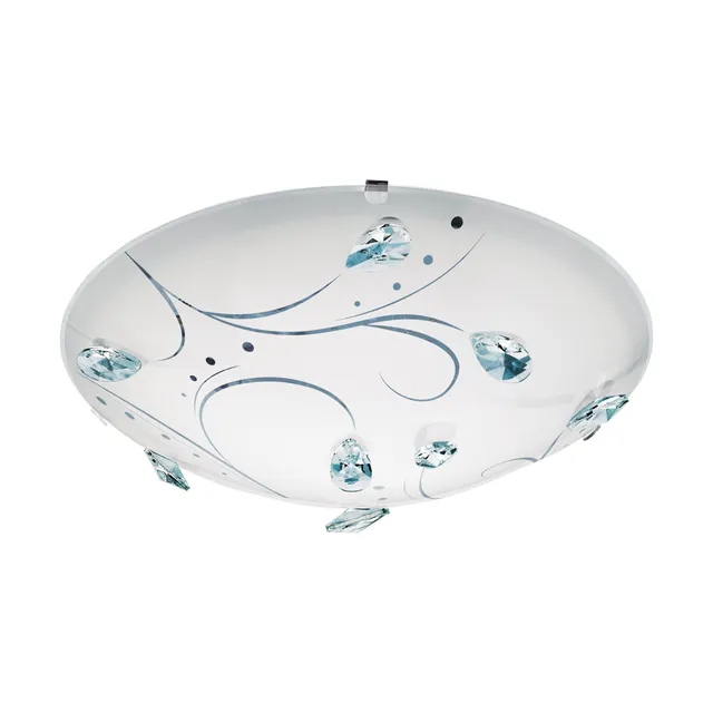 eglo-sorrenta-1-led-deckenleuchte-klassisch-wei-mit-kristallen-31-5-cm image 1