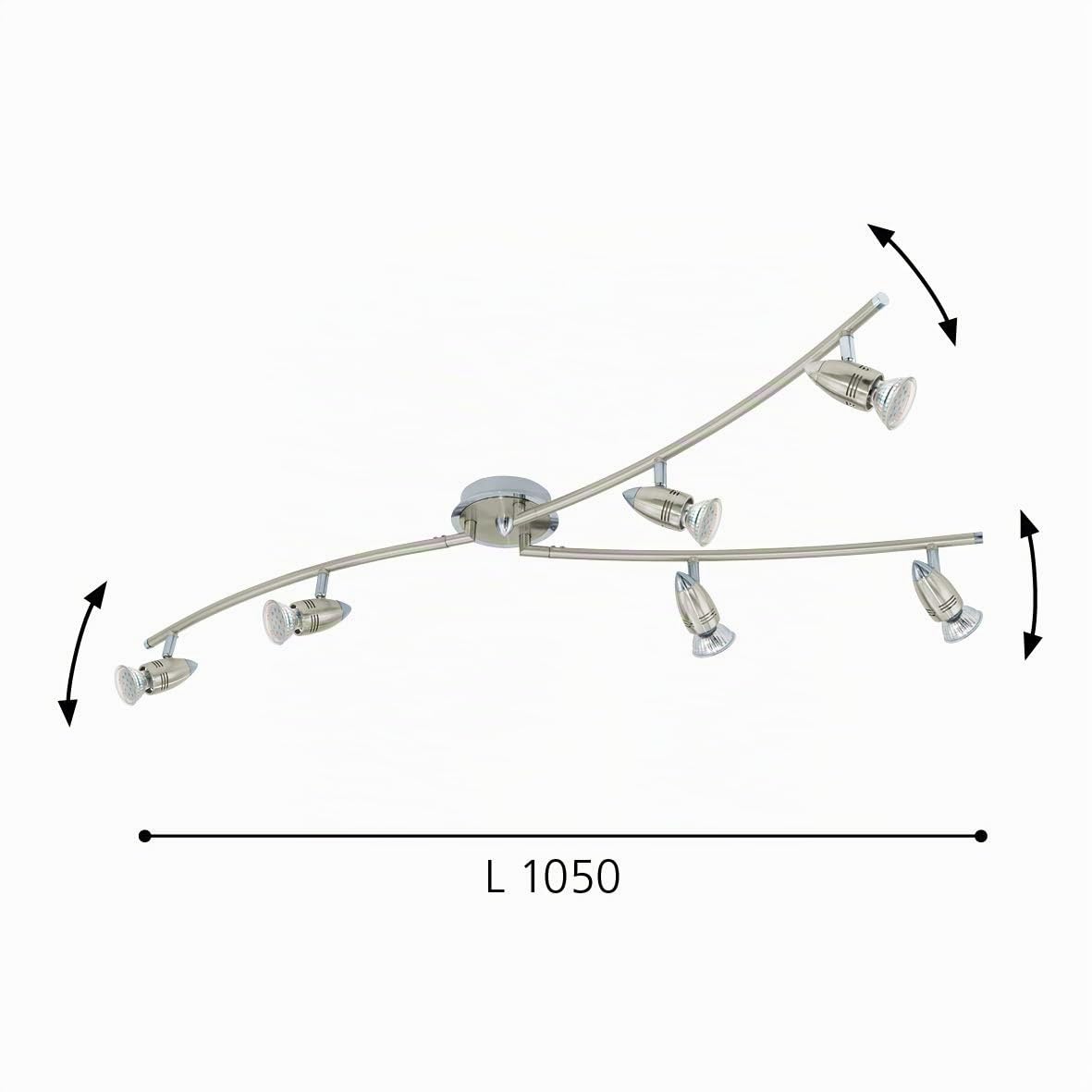 eglo-deckenleuchte-magnum-led-6-flammig-105cm-nickel-matt-chrom-schwenkbar-gu10- image 3