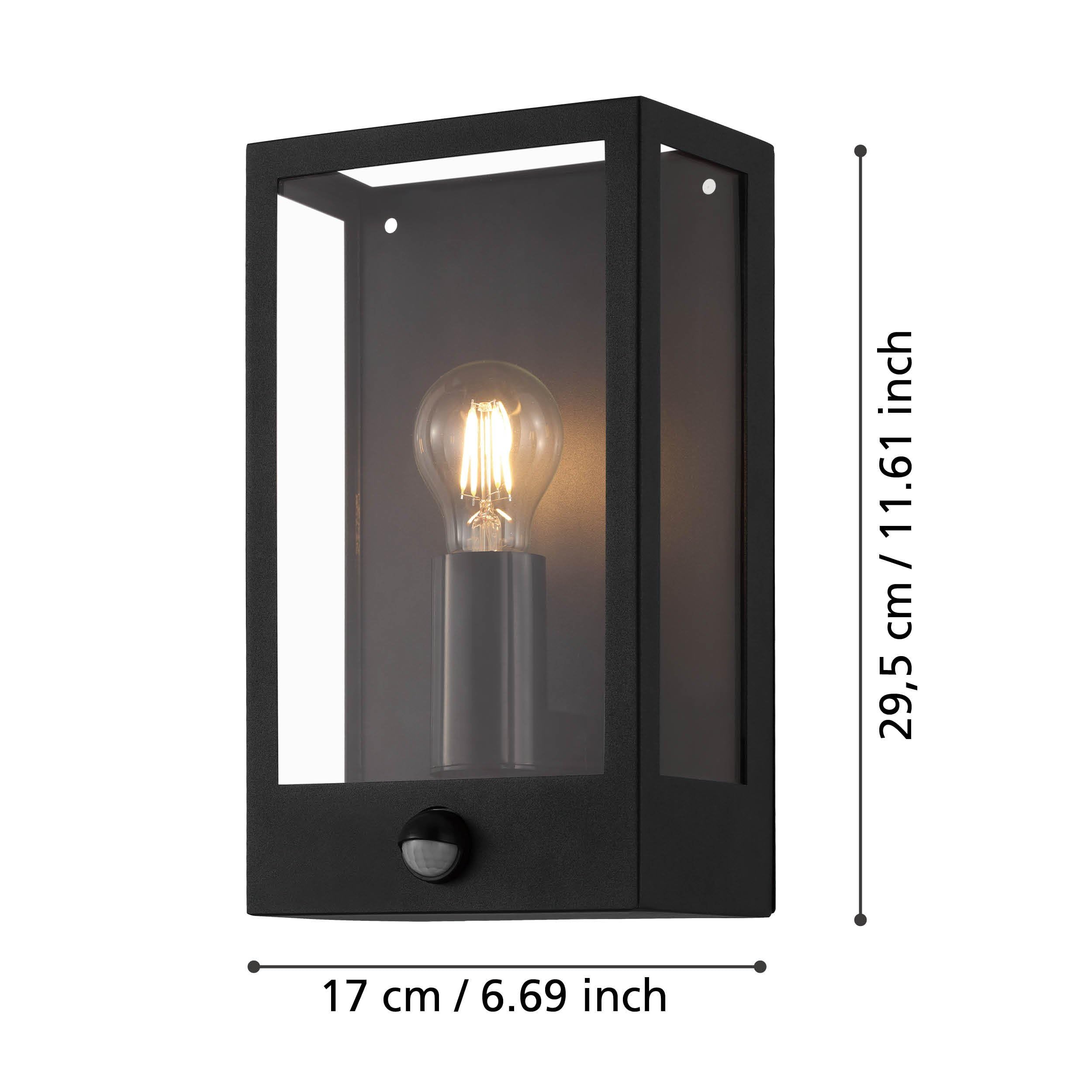 eglo-alamonte-1-flammige-au-en-wandlampe-schwarz-mit-bewegungsmelder-und-d-mmeru image 3