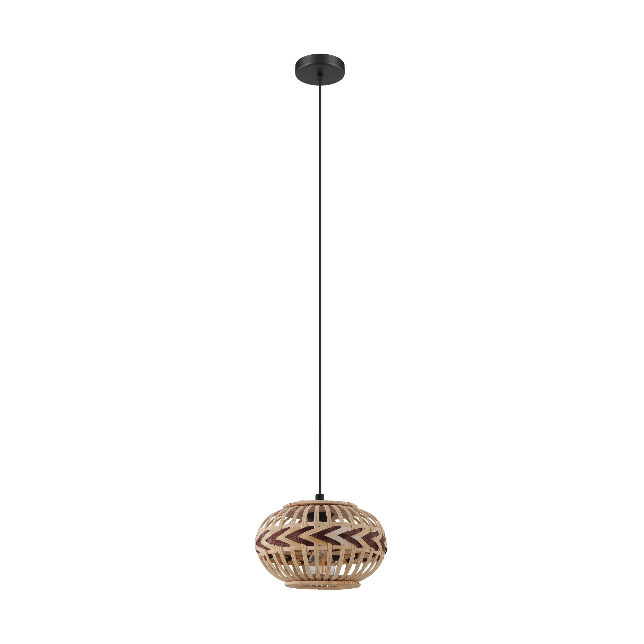 eglo-dondarrion-tischleuchte-e27-schwarz-natur-weinrot-holz-geflecht-41-5-cm image 6