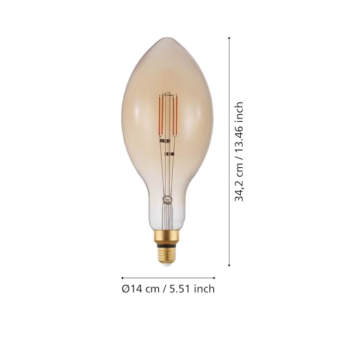 eglo-big-size-e140-e27-led-amber-vintage-dimmbar-34-2-cm-4w-400lm-2200k image 6