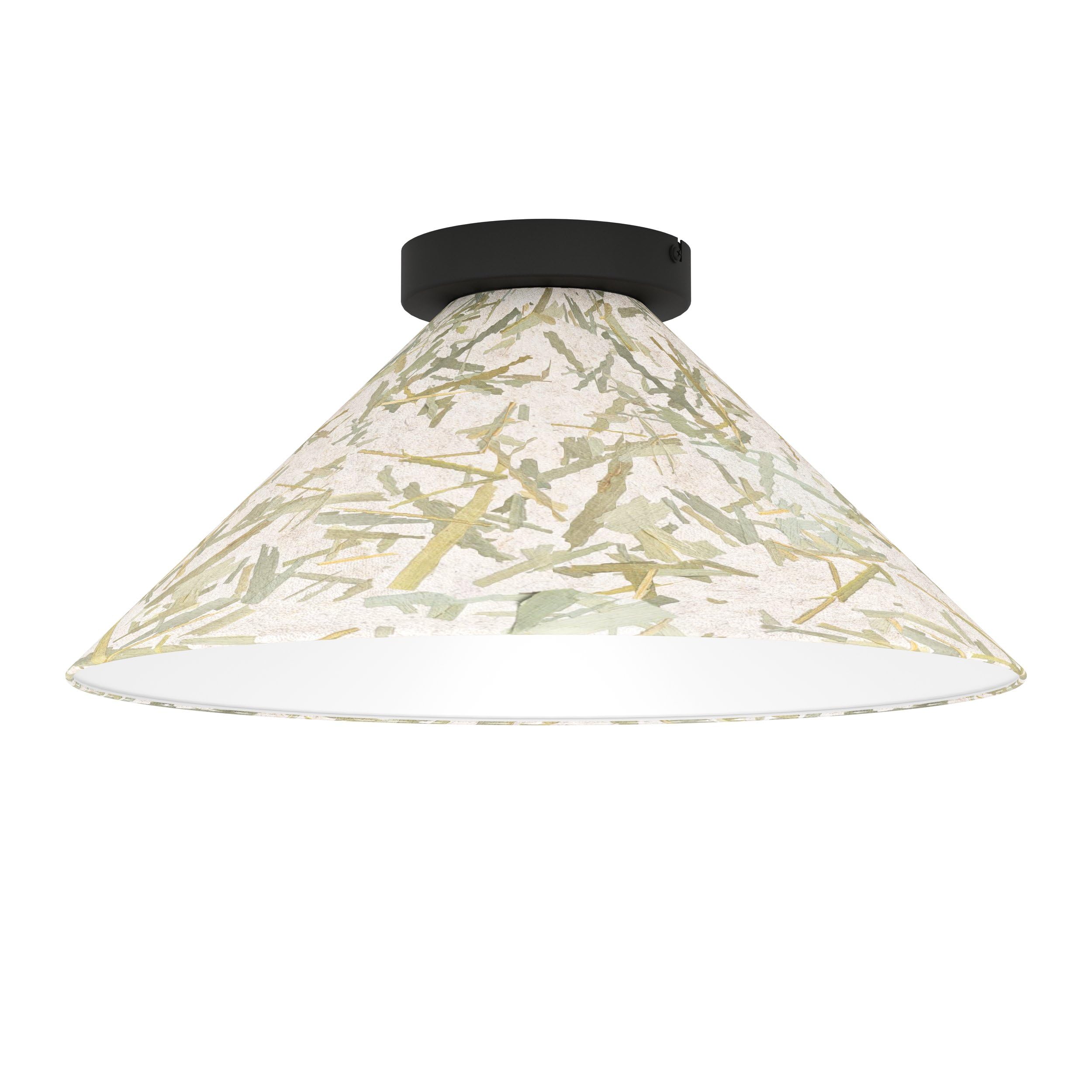 eglo-oxpark-deckenlampe-japandi-textil-mit-bambusbl-ttern-e27-42-cm image 1