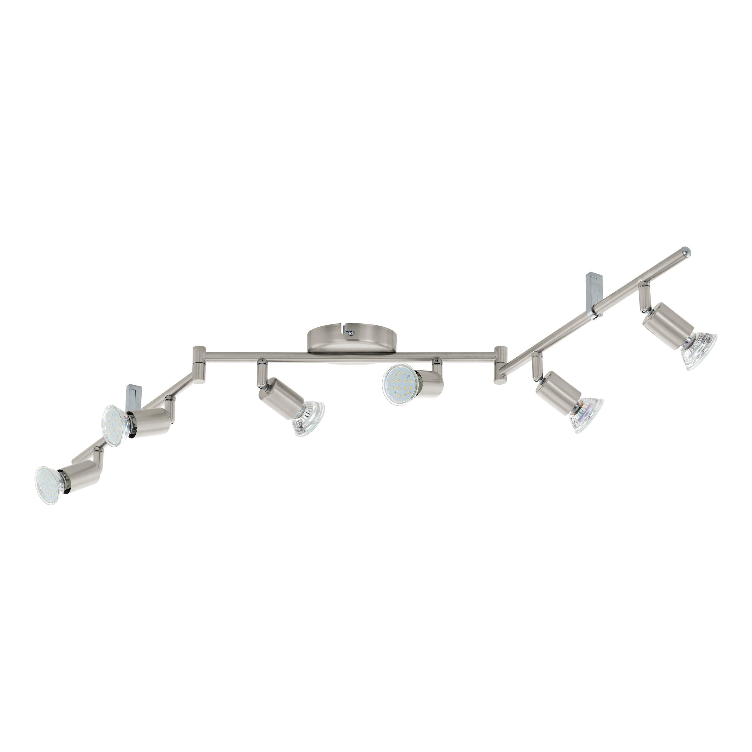 eglo-buzz-led-deckenleuchte-6-flammig-nickel-matt-105-cm-gu10 image 1