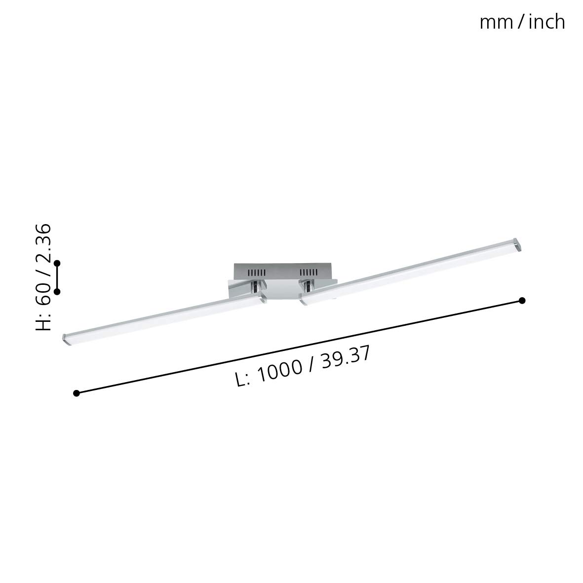 eglo-lasana-2-led-deckenleuchte-2-flammig-alu-2200-lumen image 2