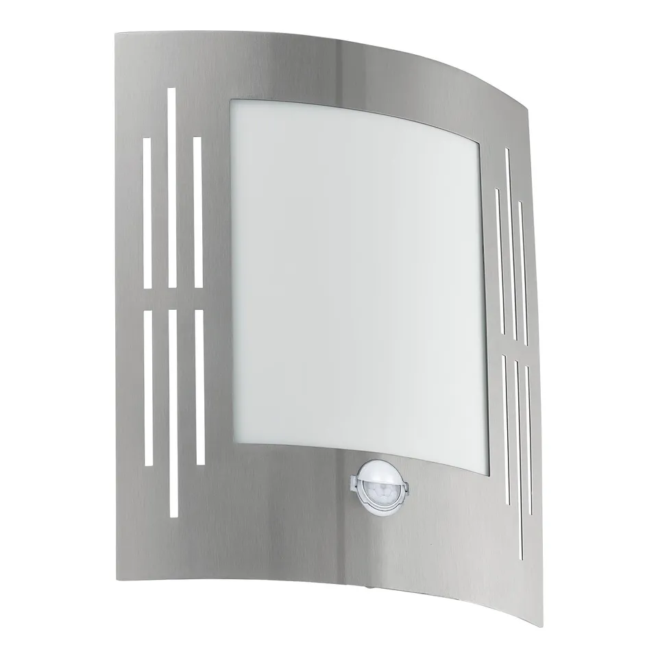 eglo-city-au-en-wandlampe-mit-bewegungsmelder-e27-ip44-wei-edelstahl image 1