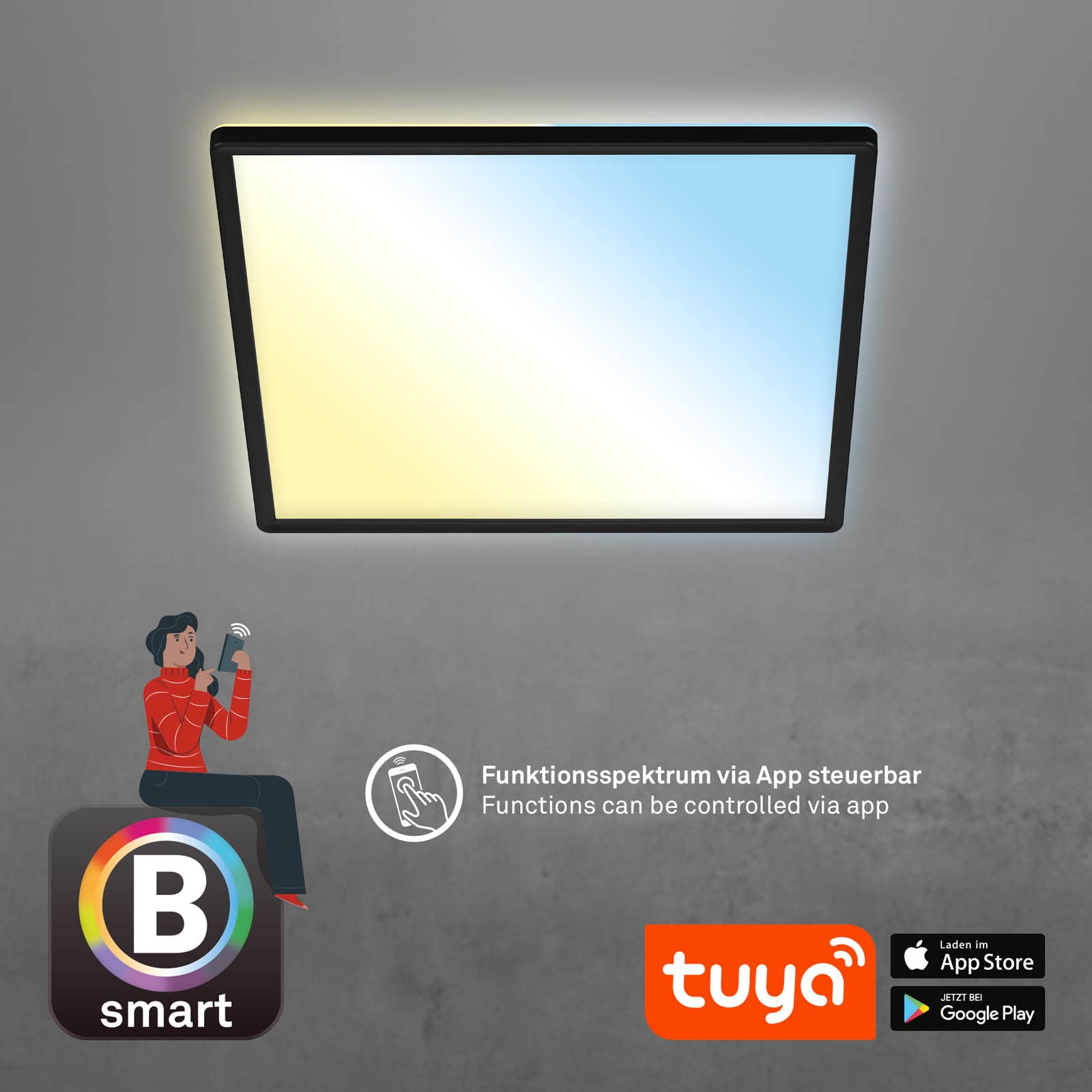 briloner-led-deckenlampe-smart-home-42x42cm-schwarz-cct-backlight image 7
